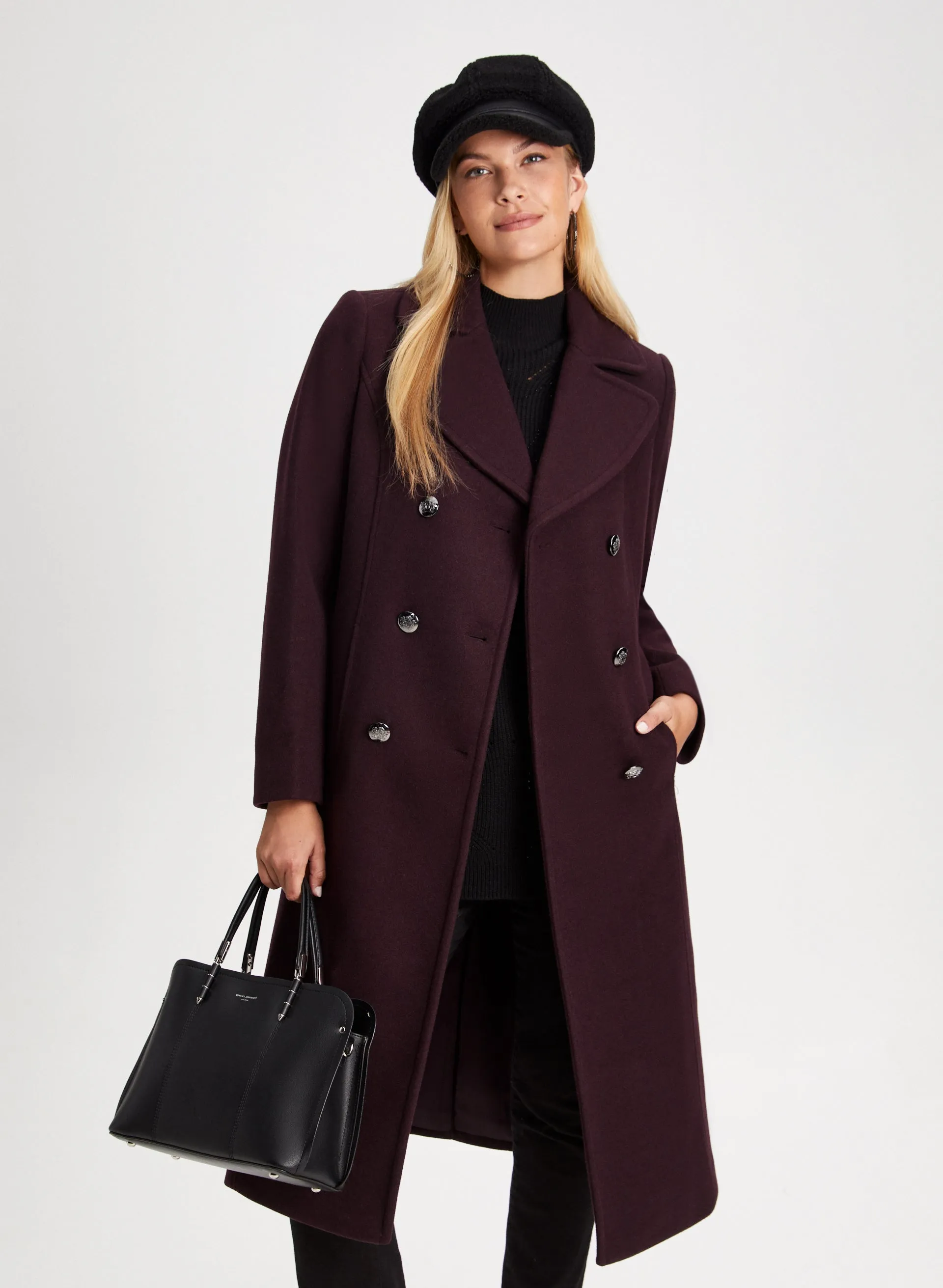 Stretch Wool Blend Coat sold by Laura