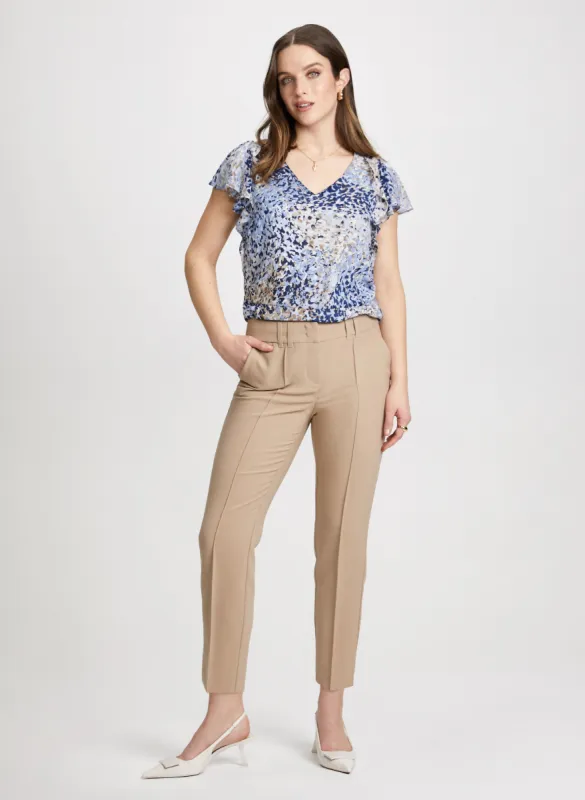 Painted Print Blouse & City Fit Slim Leg Pants sold by Laura