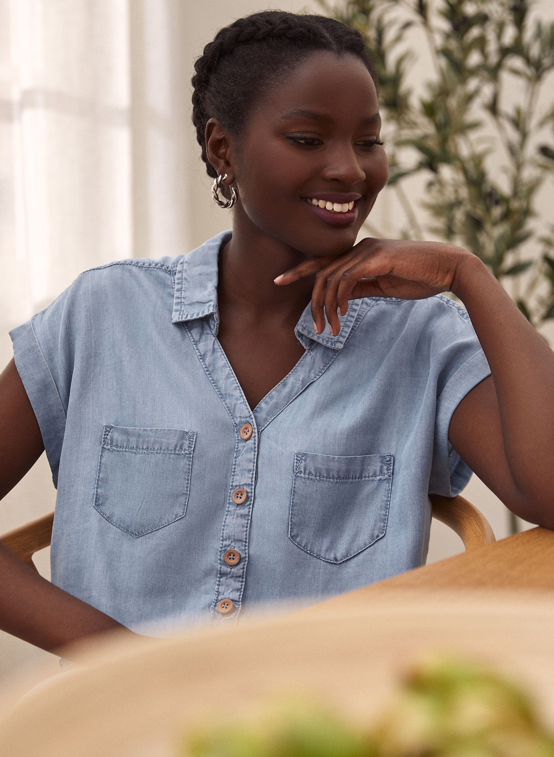 Tie Detail Tencel Blouse sold by Laura product image thumbnail 2