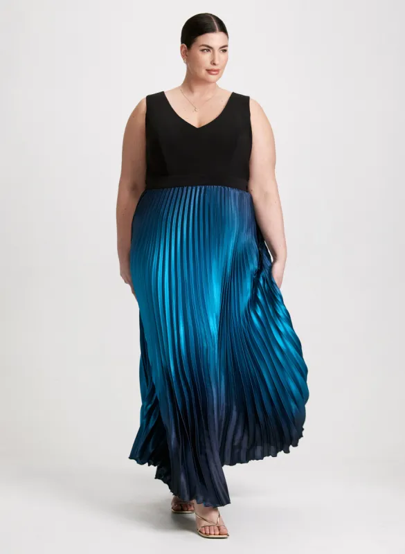 Sleeveless V-Neck Pleated Dress sold by Laura