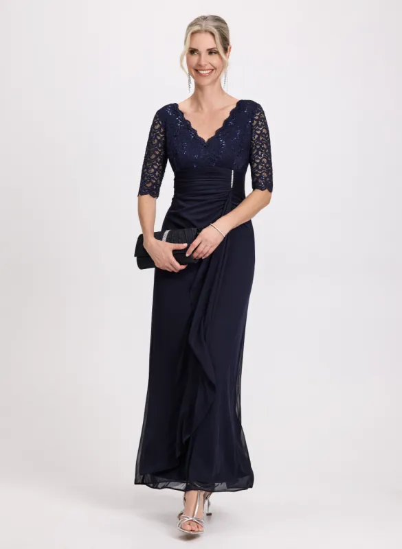 Lace Detail Evening Dress sold by Laura