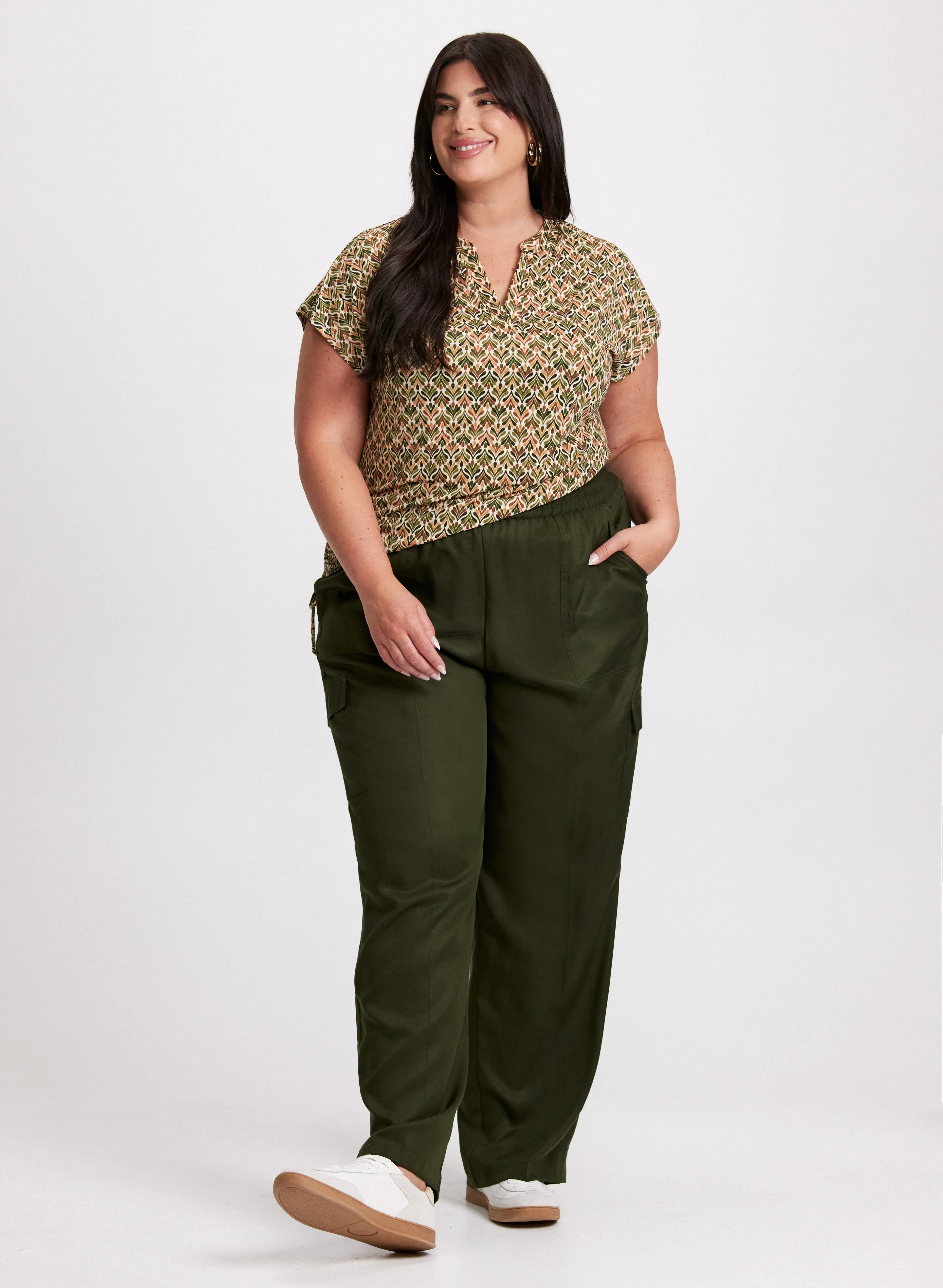 Abstract Print Shirred Detail Top sold by Laura product image thumbnail 3