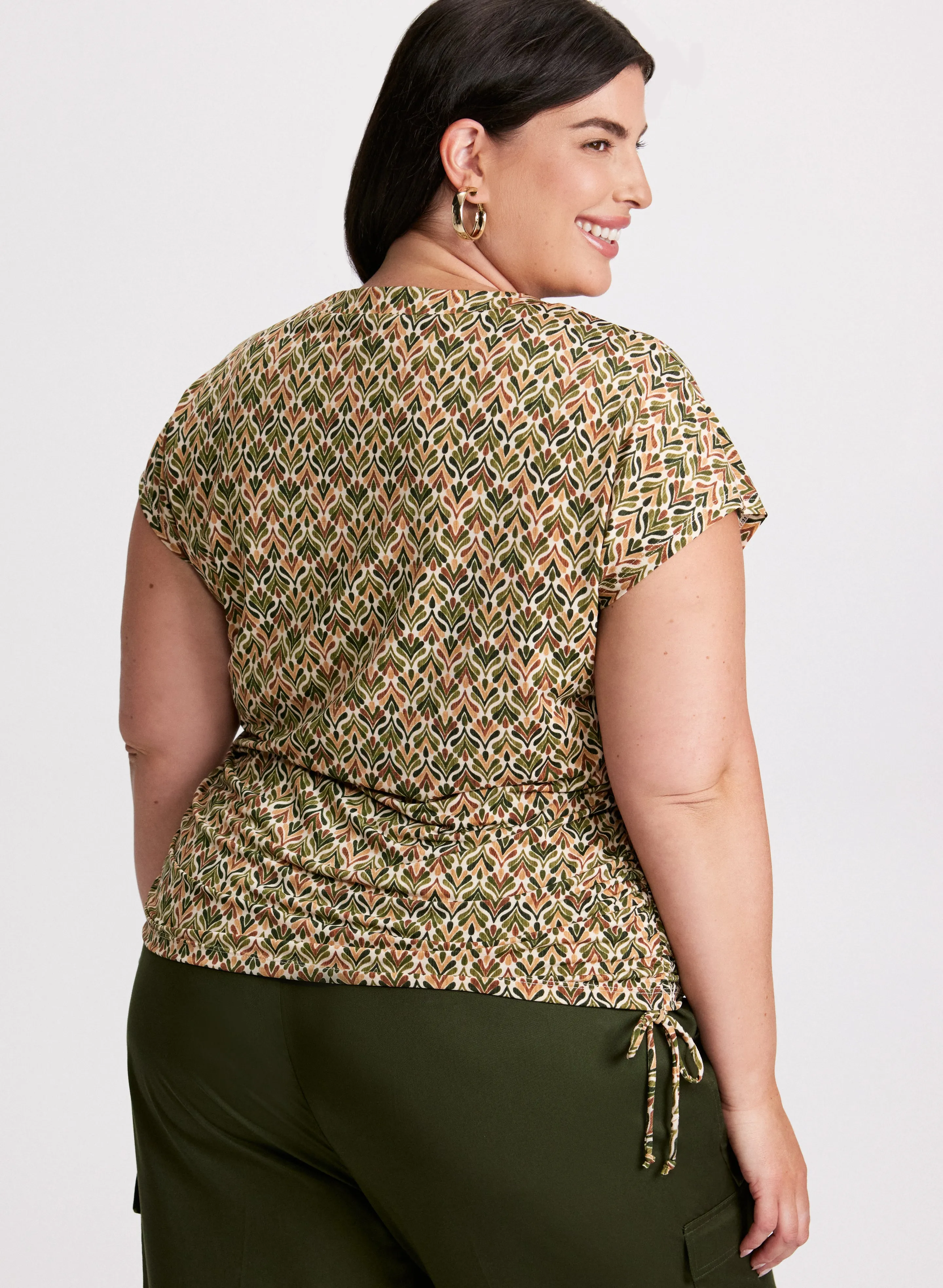 Abstract Print Shirred Detail Top sold by Laura product image thumbnail 4