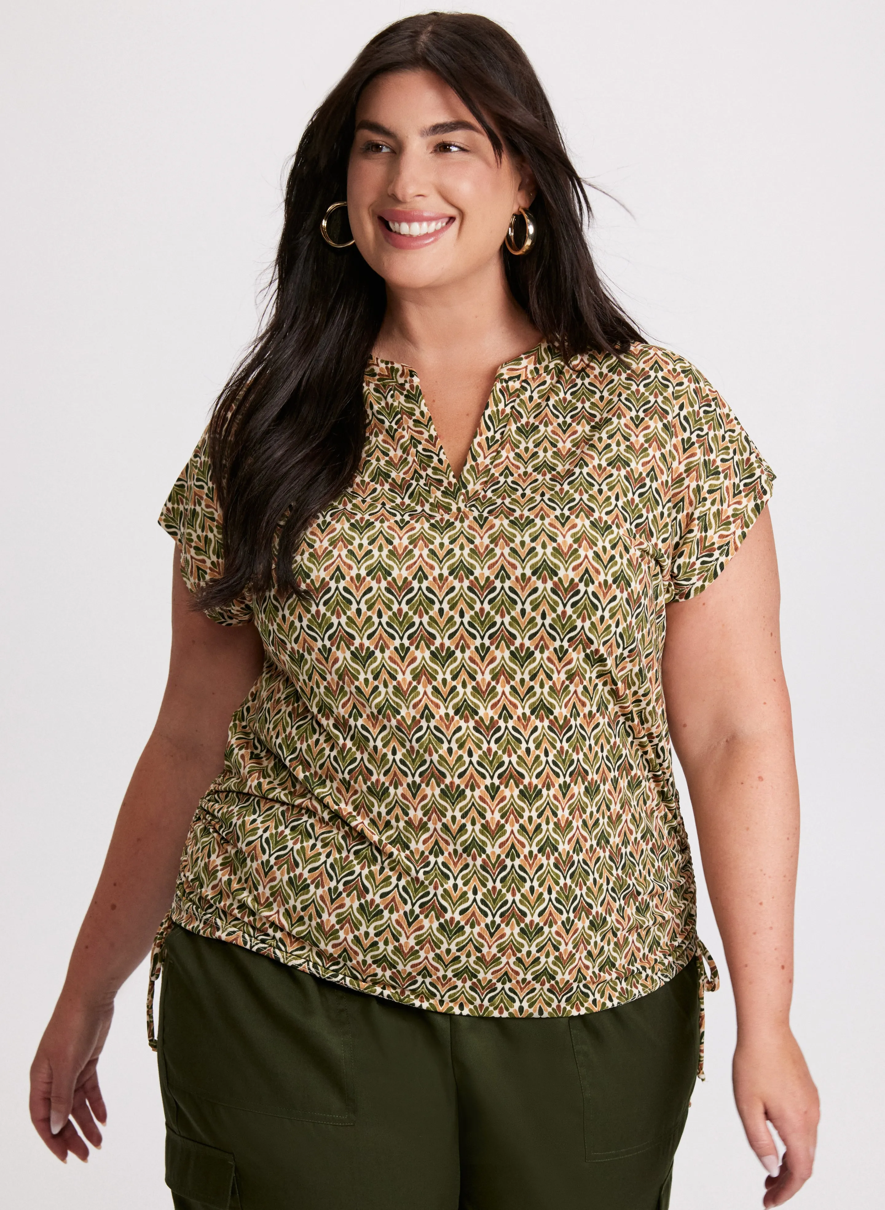 Abstract Print Shirred Detail Top sold by Laura product image thumbnail 2