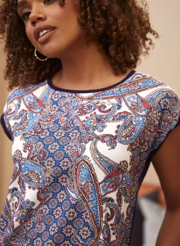 Mosaic & Paisley Print Top sold by Laura