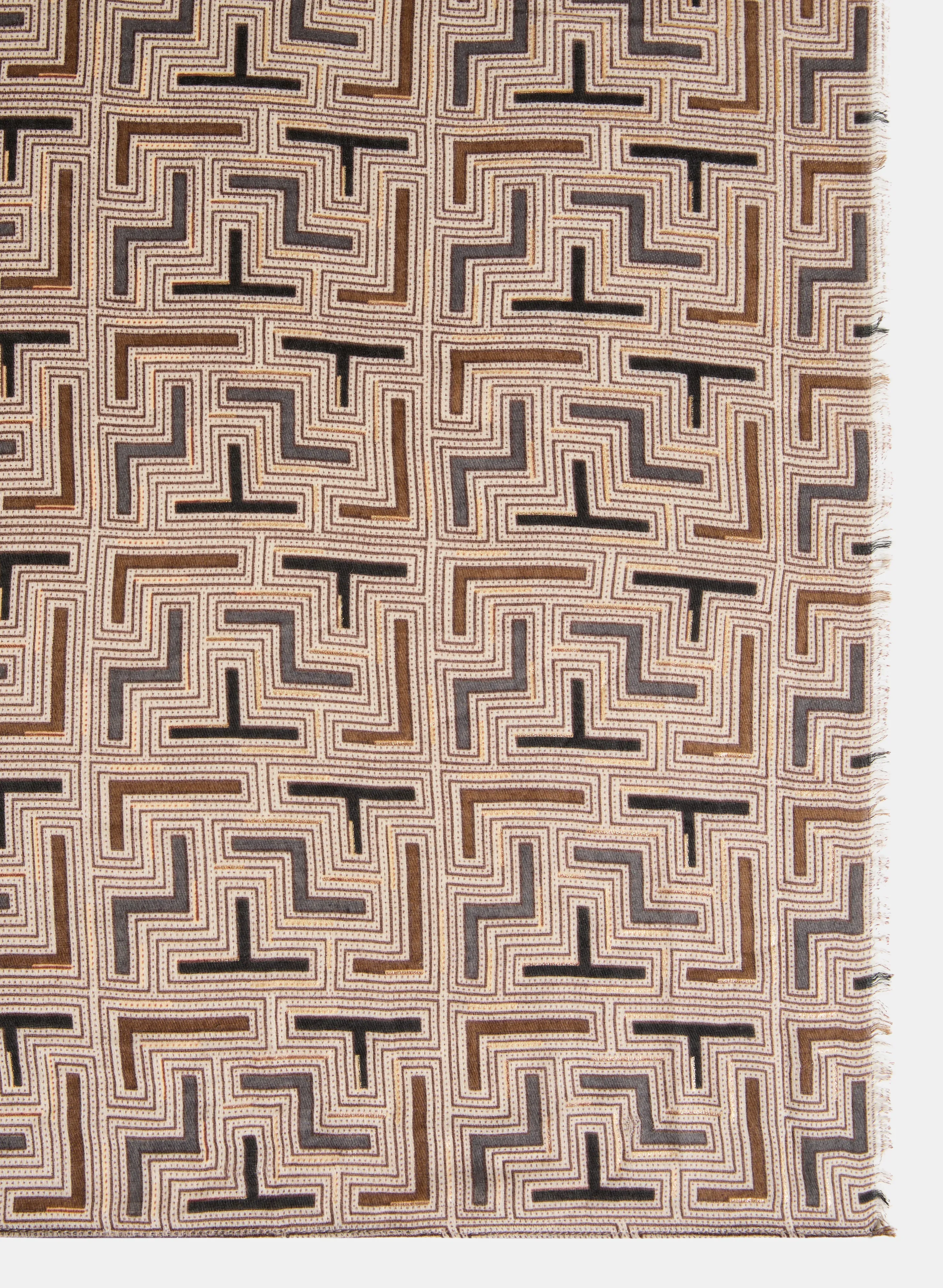 Geometric Print Fringe Detail Scarf sold by Laura product image thumbnail 3