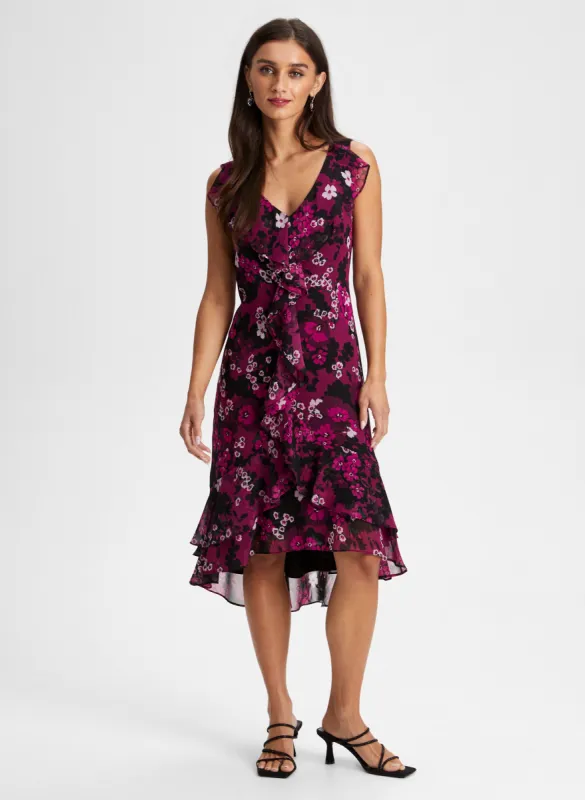 Floral Print Ruffle Dress sold by Laura