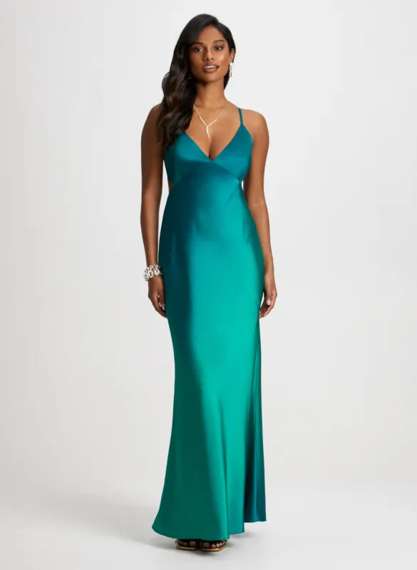 Satin Slip Ombre Gown sold by Laura