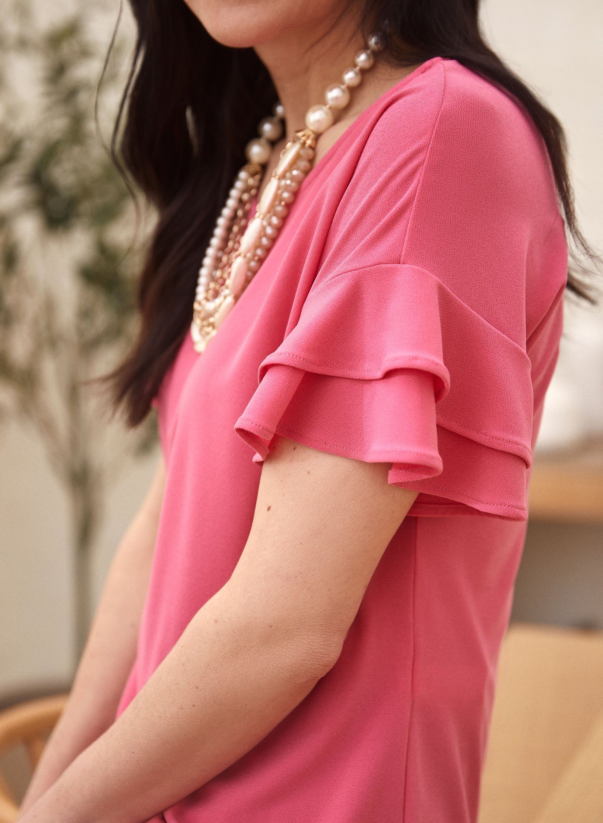 Ruffle Sleeve Scoop Neck Top sold by Laura product image thumbnail 2