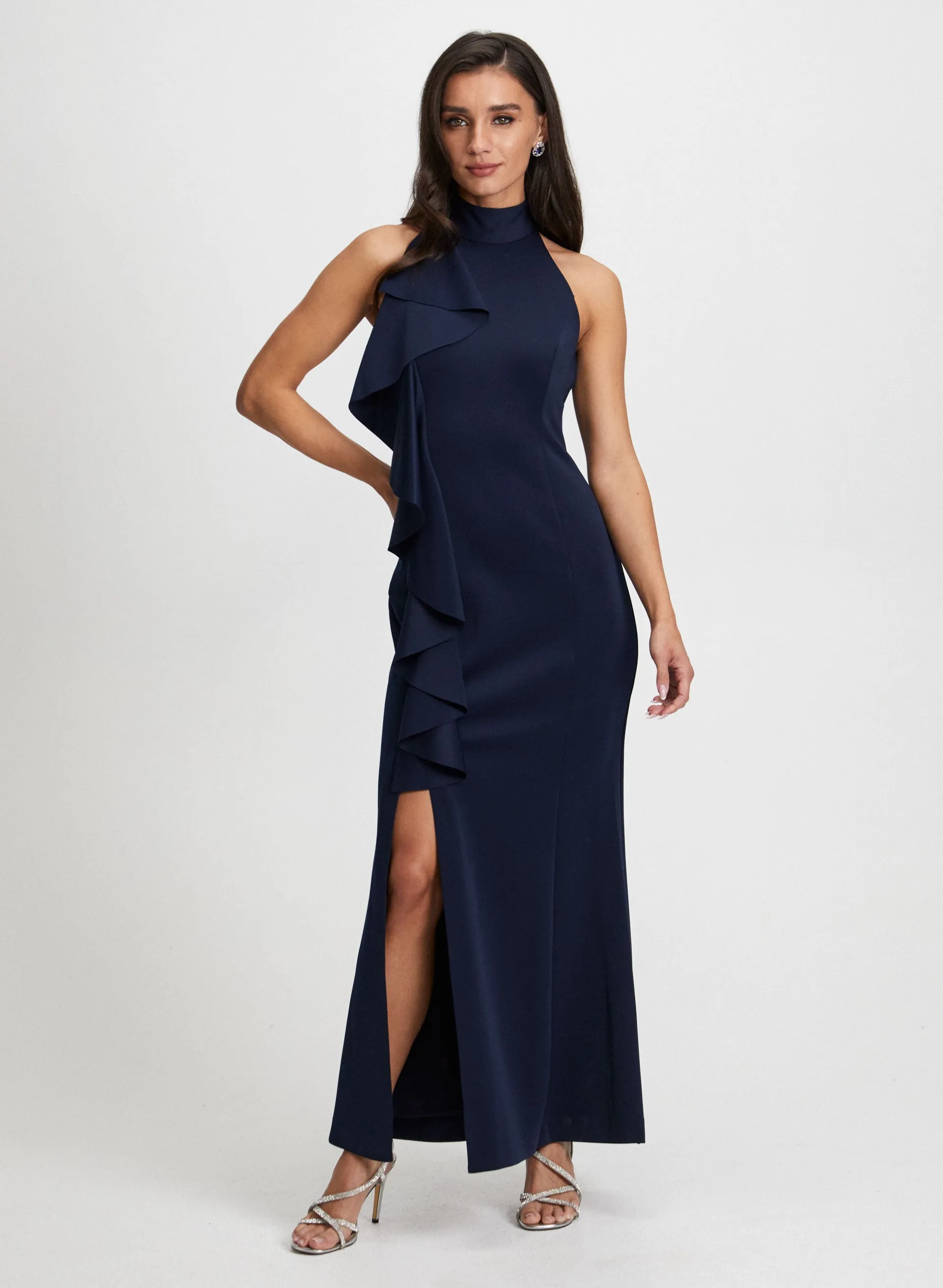 Cascading Ruffle Halter Neck Dress sold by Laura