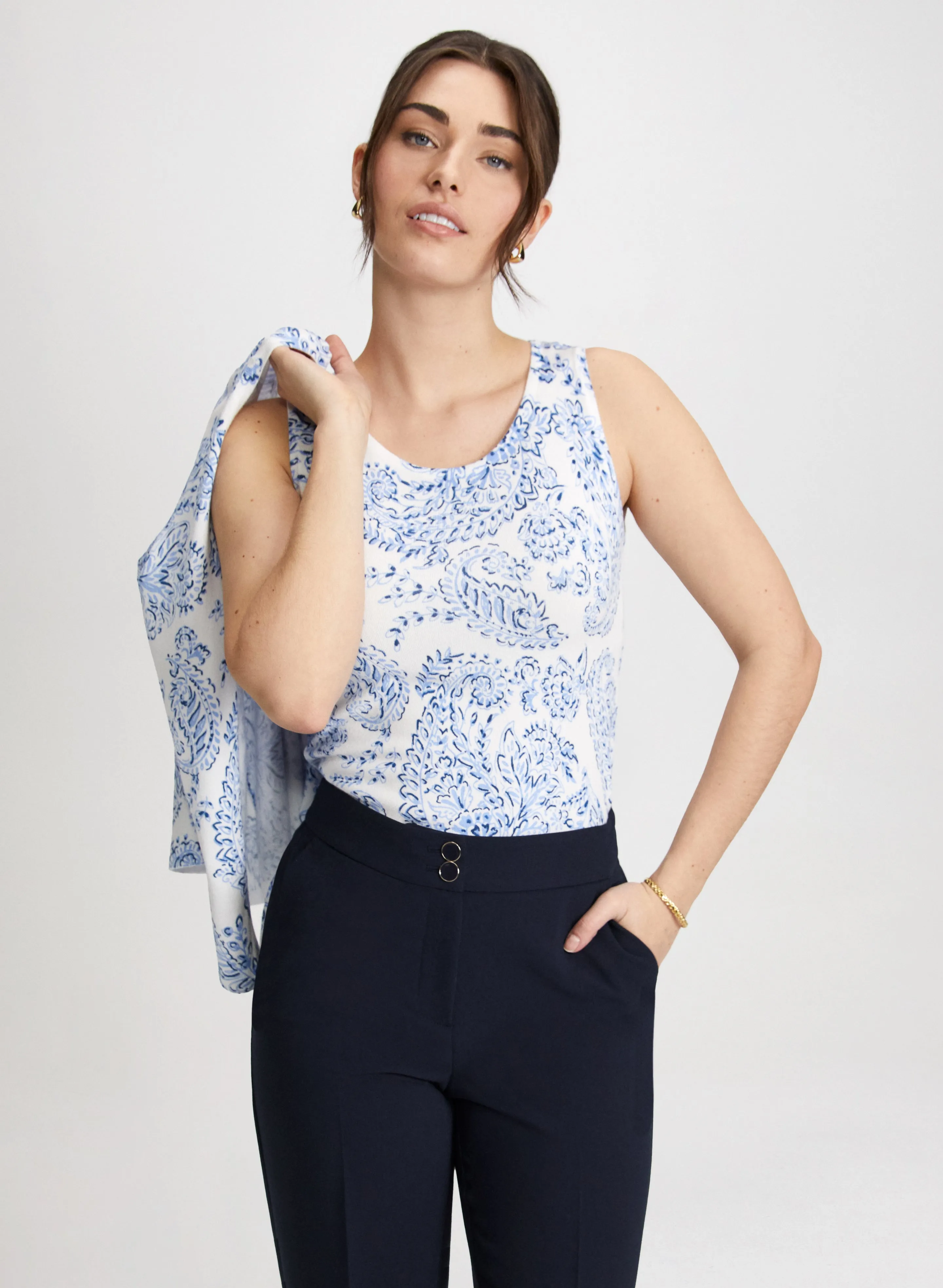 Paisley Print Sleeveless Knit Top sold by Laura product image thumbnail 5