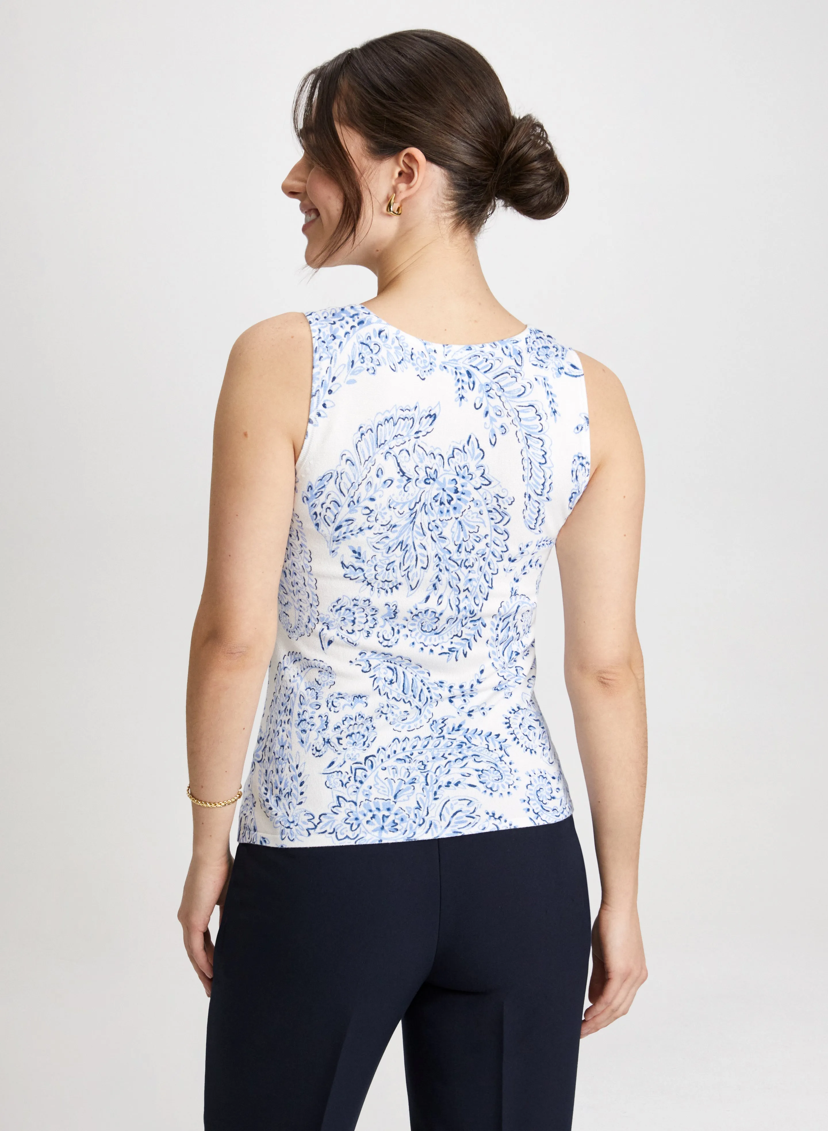 Paisley Print Sleeveless Knit Top sold by Laura product image thumbnail 4