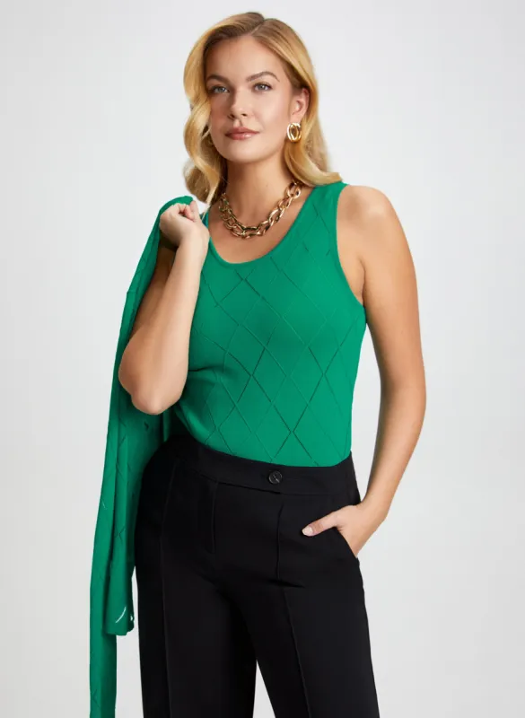 Pointelle Knit Sleeveless Top sold by Laura