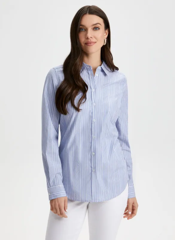 Striped Button Down Blouse sold by Laura