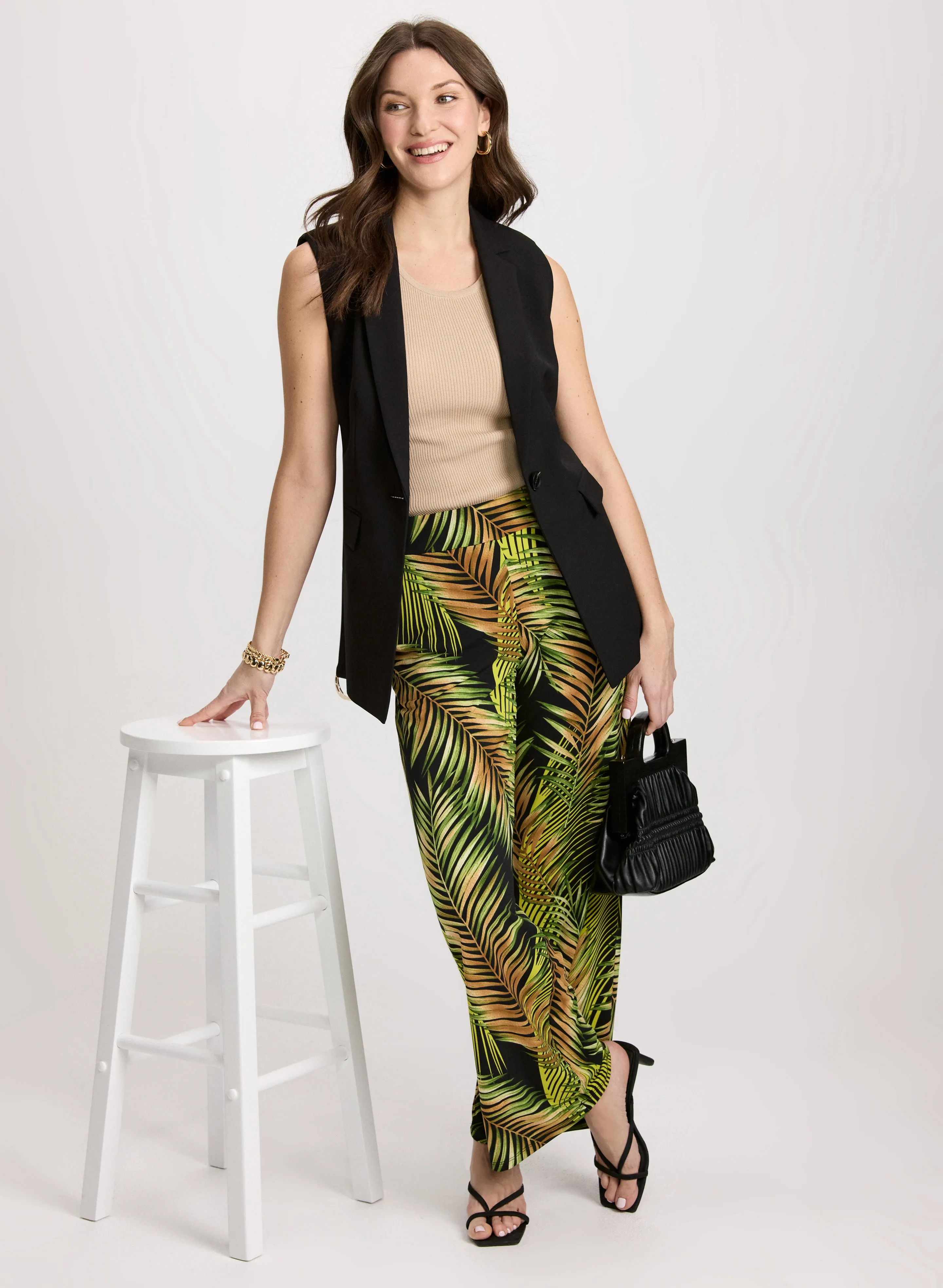 Palm Print Wide Leg Pants sold by Laura product image thumbnail 4