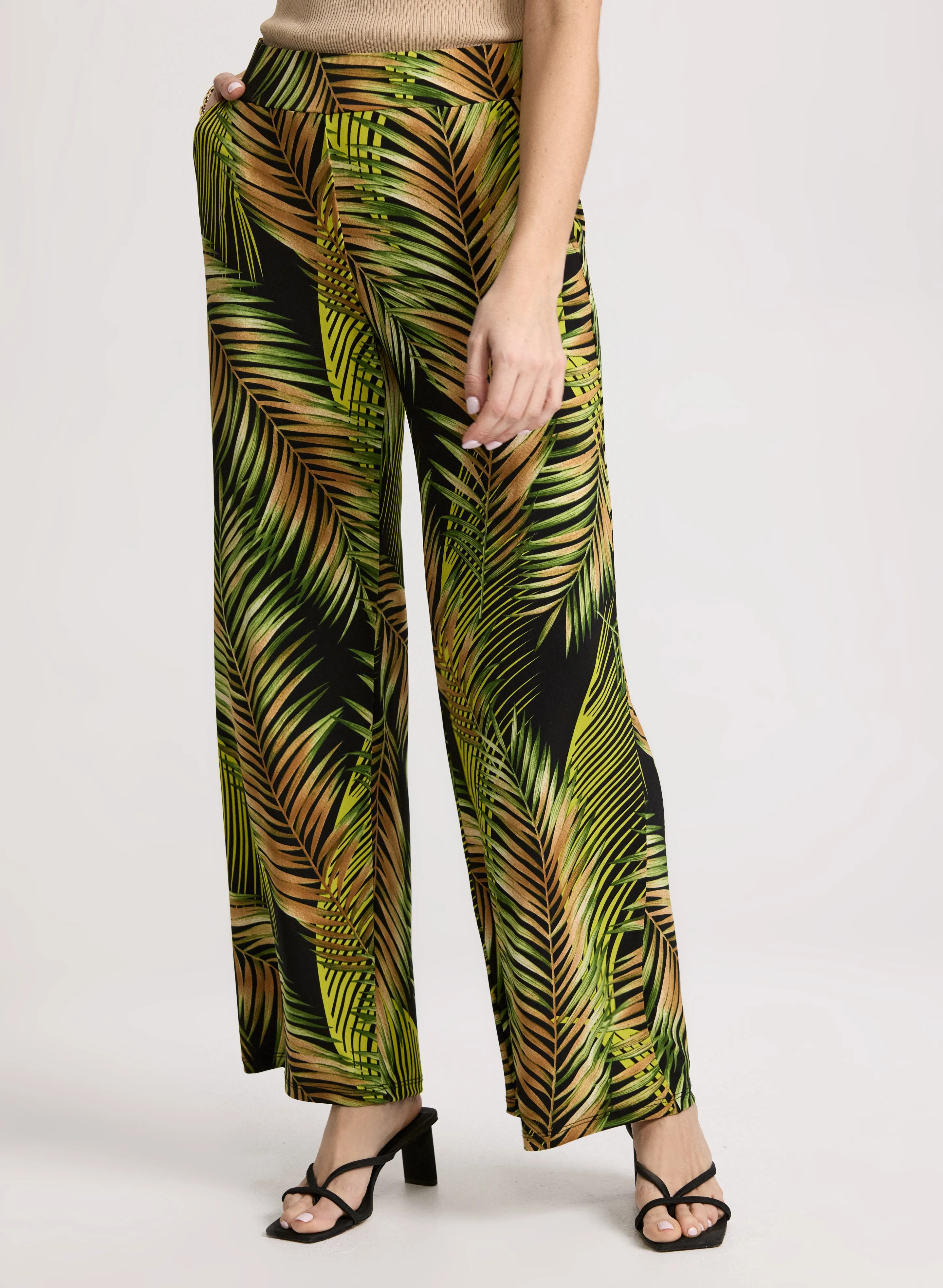 Palm Print Wide Leg Pants sold by Laura