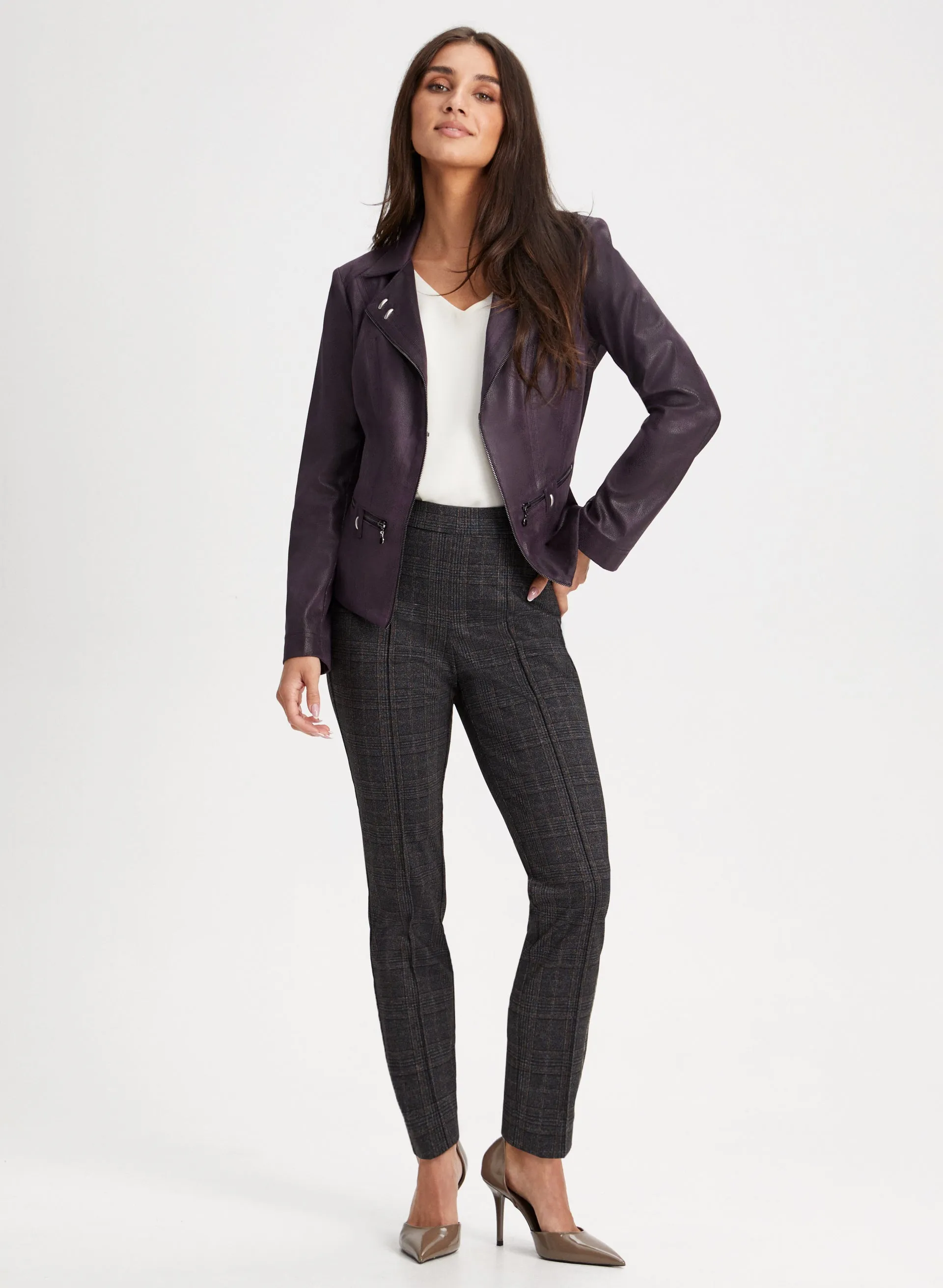 Stud Detail Faux Suede Jacket sold by Laura product image thumbnail 3