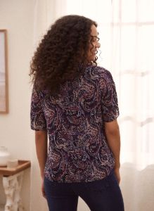 Paisley Print V-Neck Blouse sold by Laura