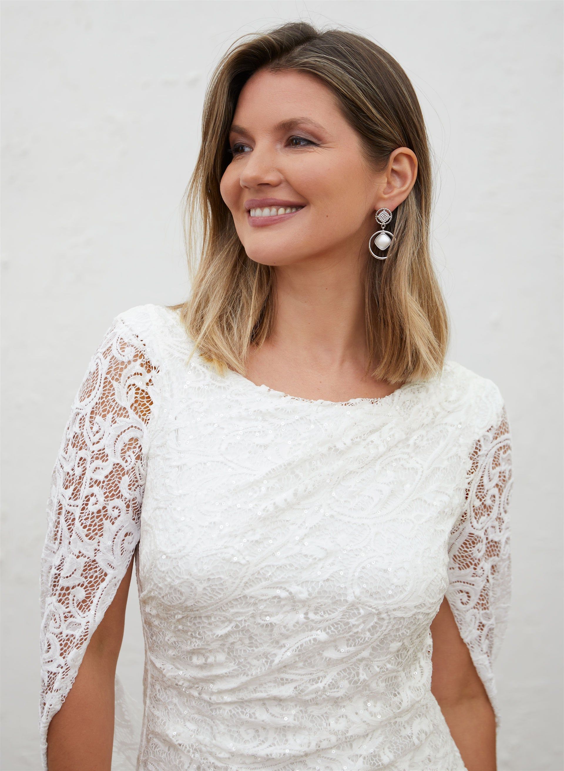 Sequin Lace Drape Back Dress sold by Laura product image thumbnail 3