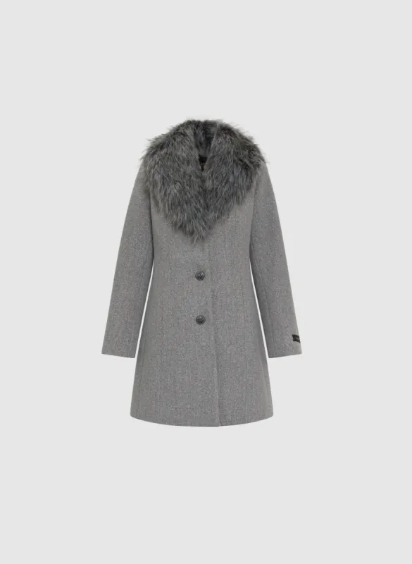 Button Front Wool Blend Coat sold by Laura