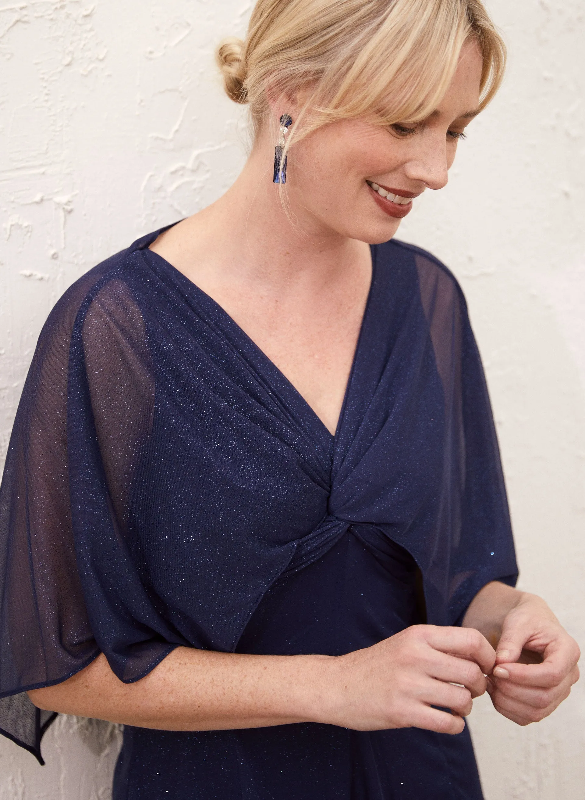 Glitter Mesh Capelet Dress sold by Laura product image thumbnail 3