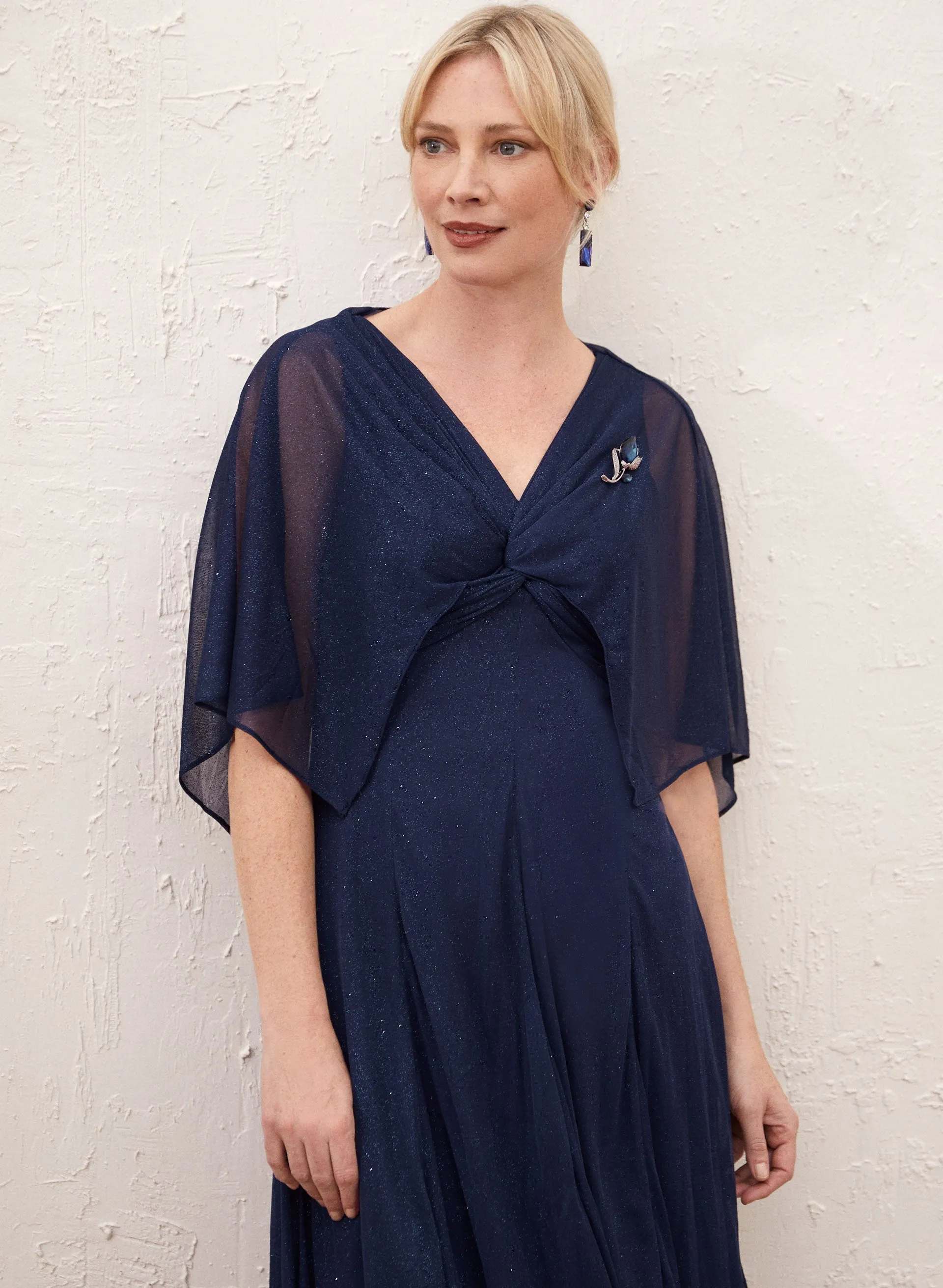 Glitter Mesh Capelet Dress sold by Laura product image thumbnail 4