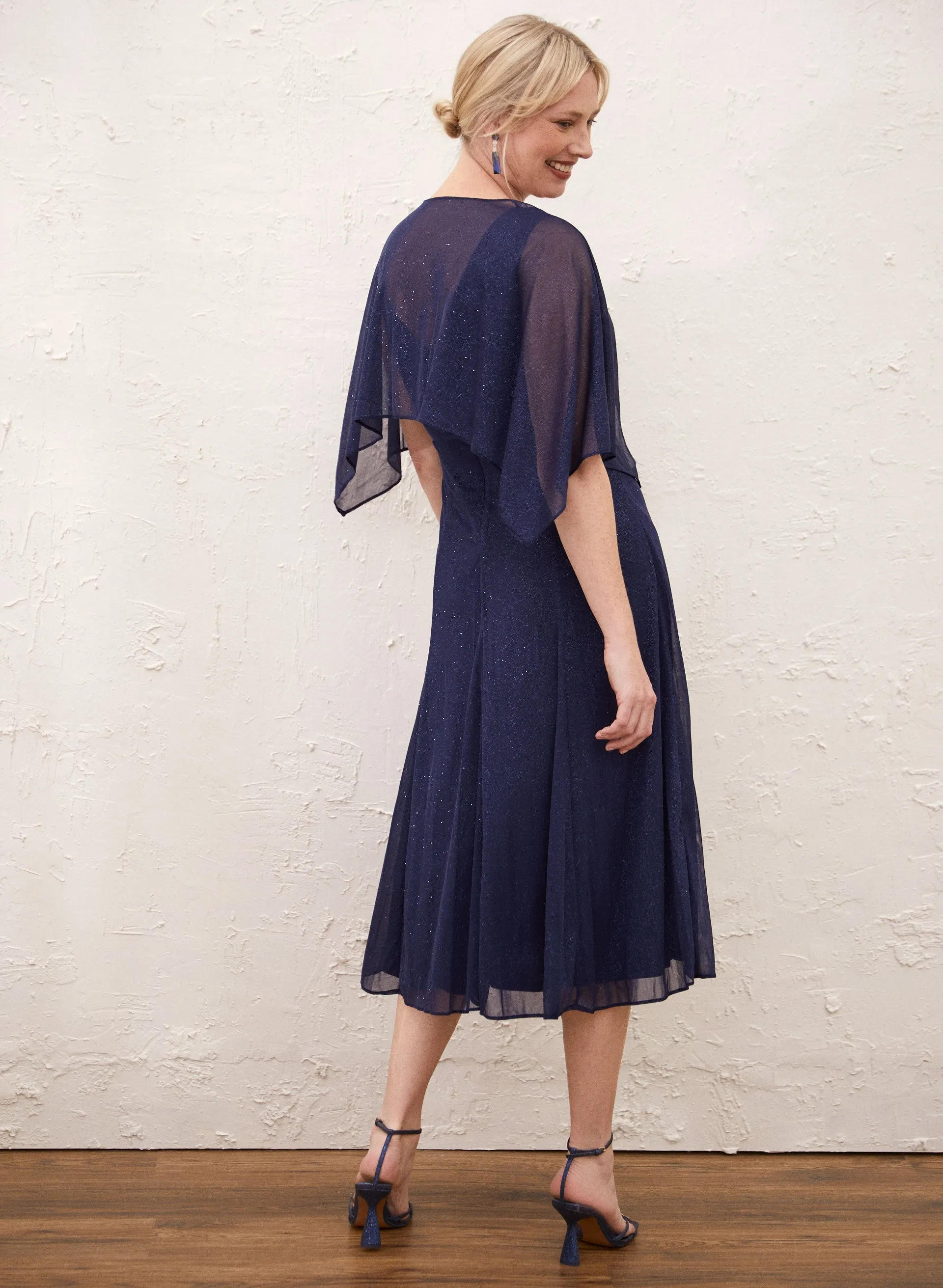 Glitter Mesh Capelet Dress sold by Laura product image thumbnail 2