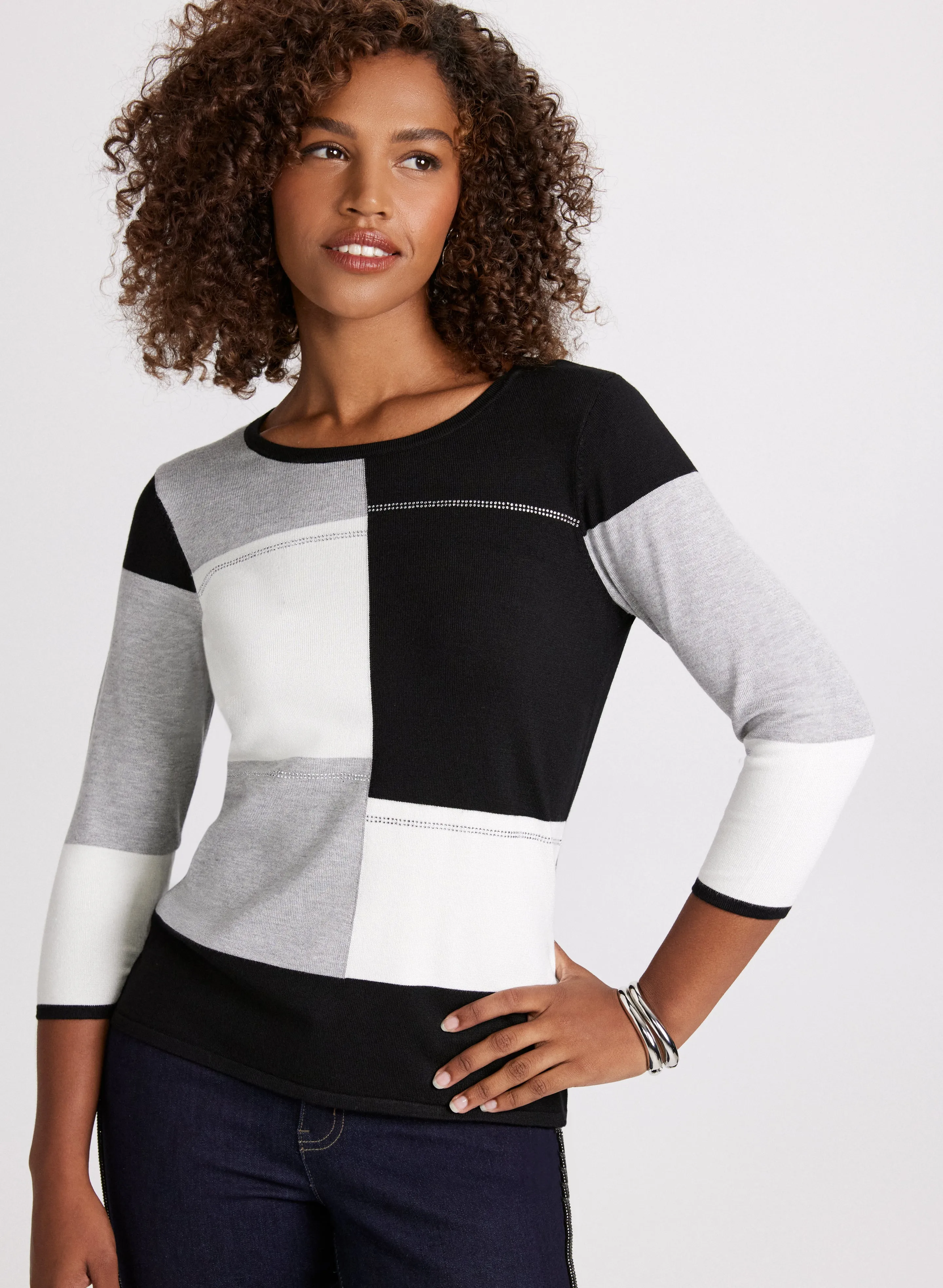 Scoop Neck Colour Block Sweater sold by Laura product image thumbnail 2