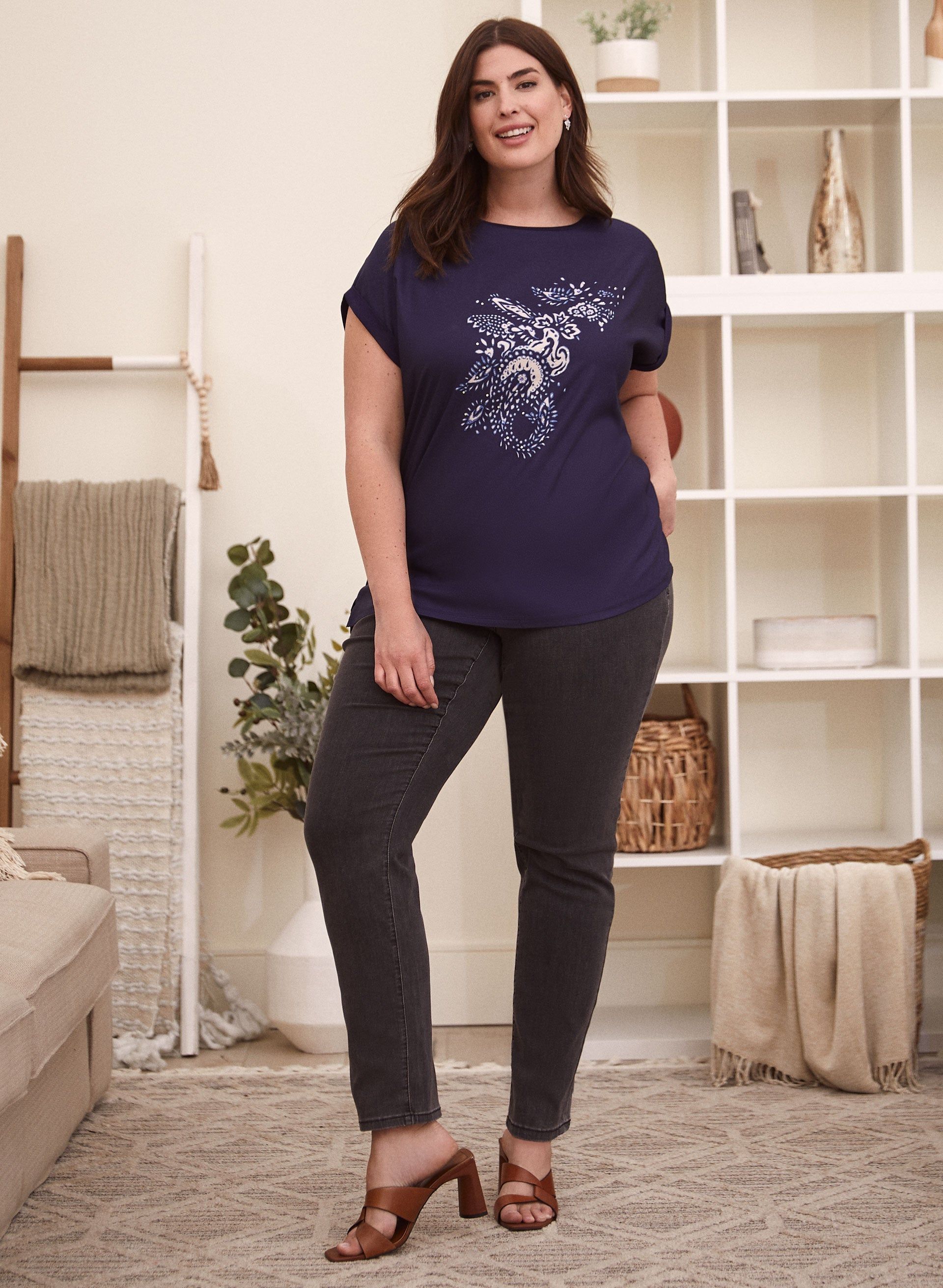 Straight Leg Pull-On Jeans sold by Laura product image thumbnail 3