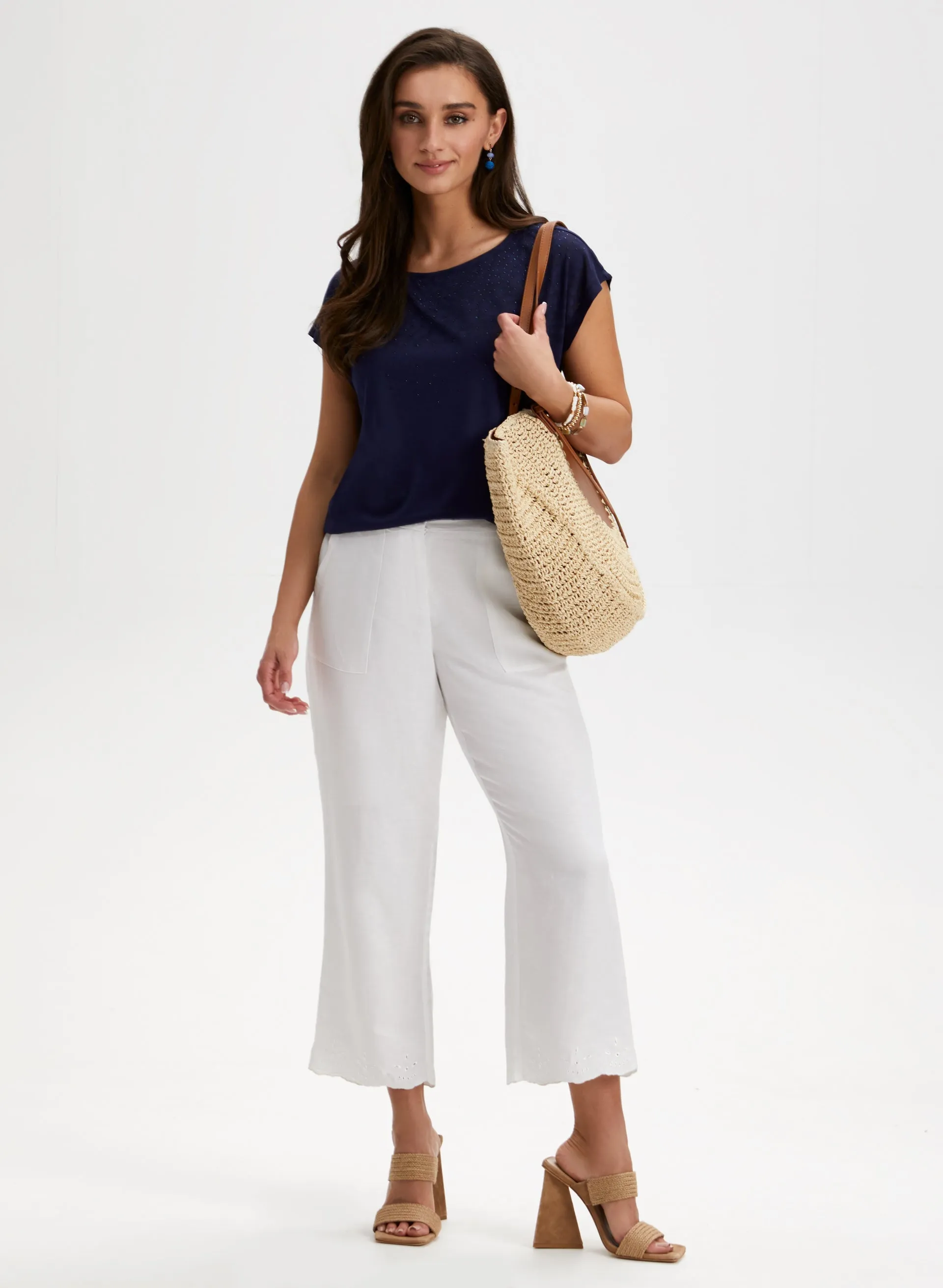 Rhinestone Detail Burnout Tee sold by Laura product image thumbnail 3