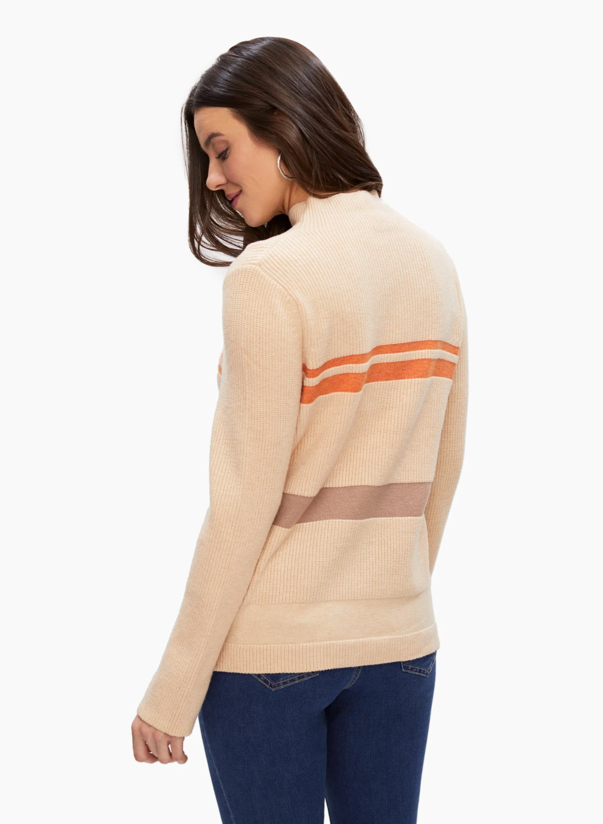 Mock Neck Stripe Detail Sweater sold by Laura product image thumbnail 4