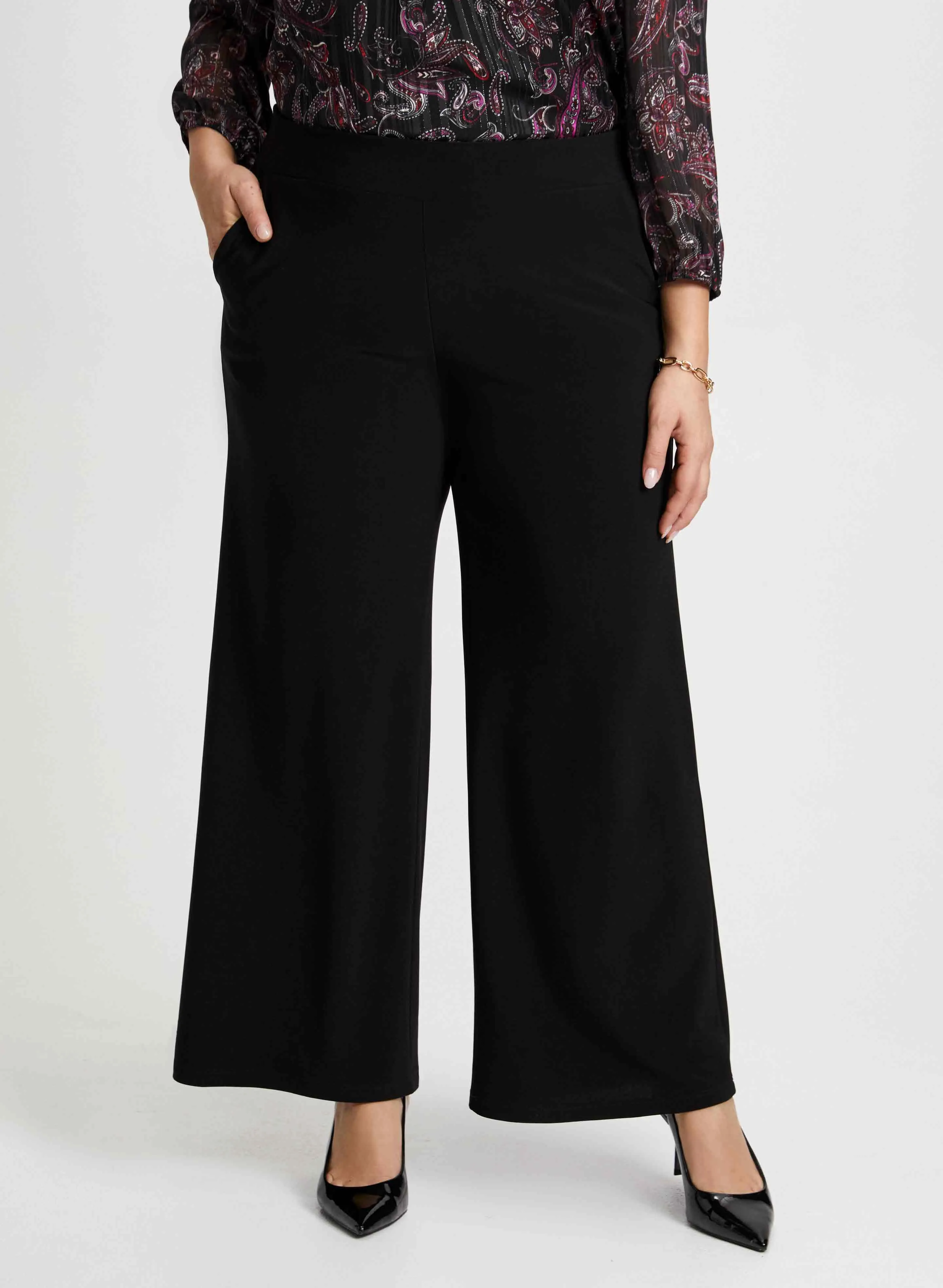 Wide Leg Pull-On Pants sold by Laura