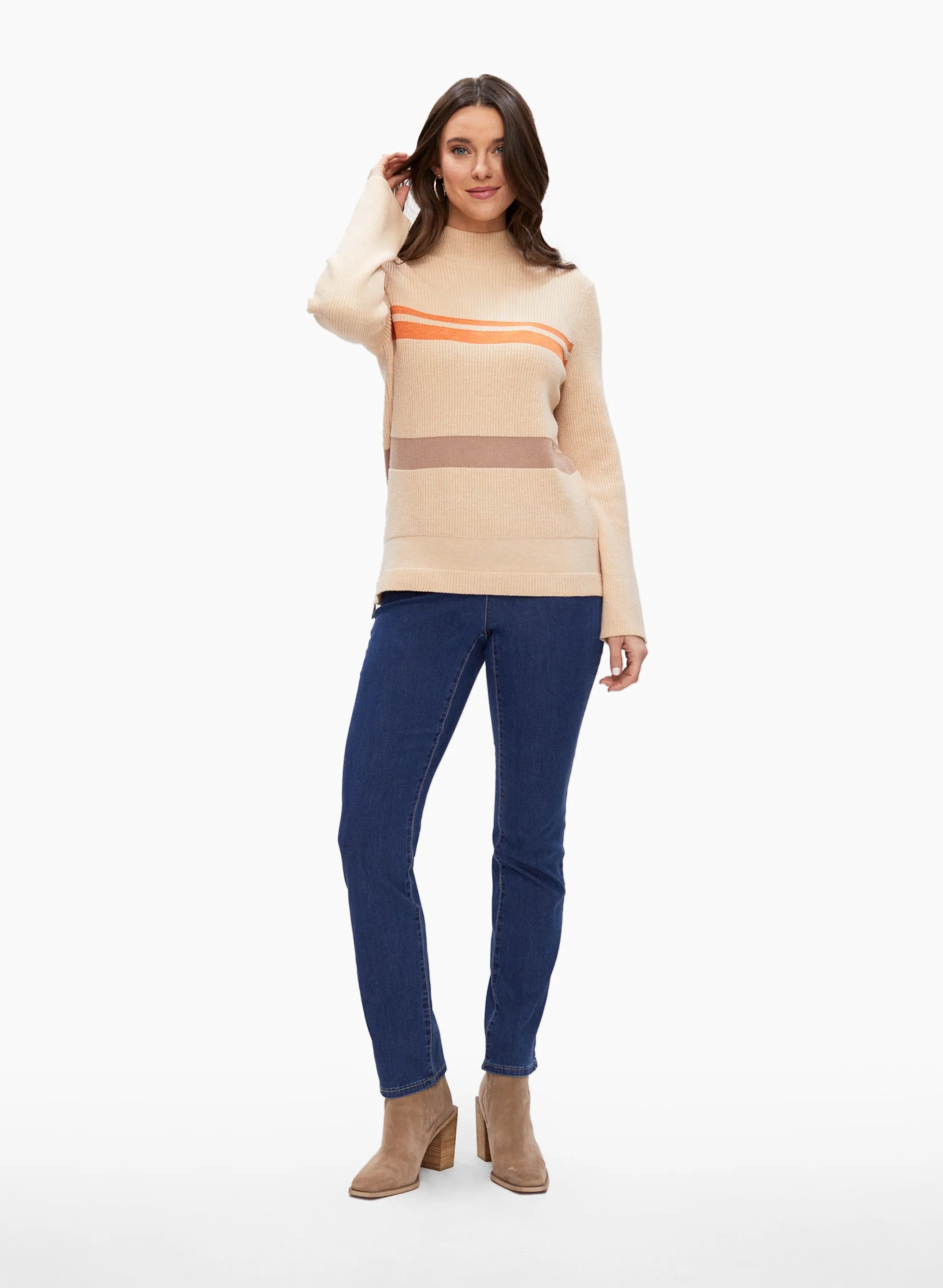 Mock Neck Stripe Detail Sweater sold by Laura product image thumbnail 3