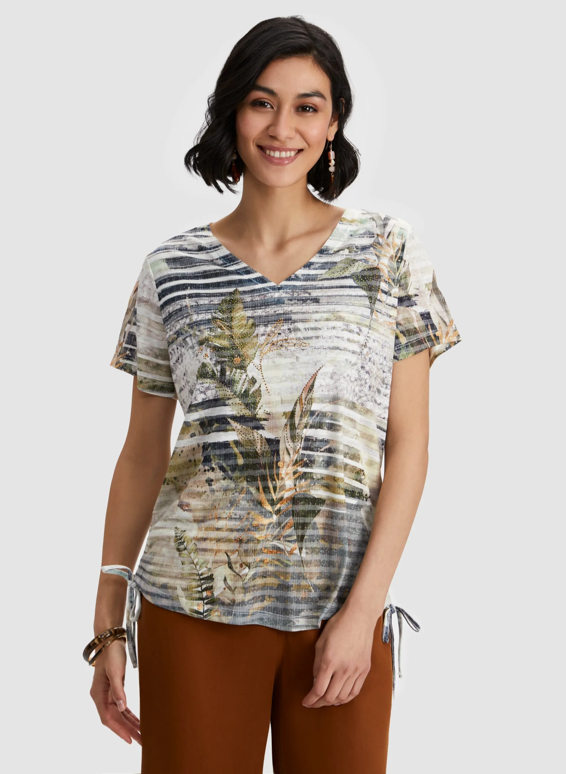 Leaf Print Burnout Top sold by Laura product image thumbnail 5
