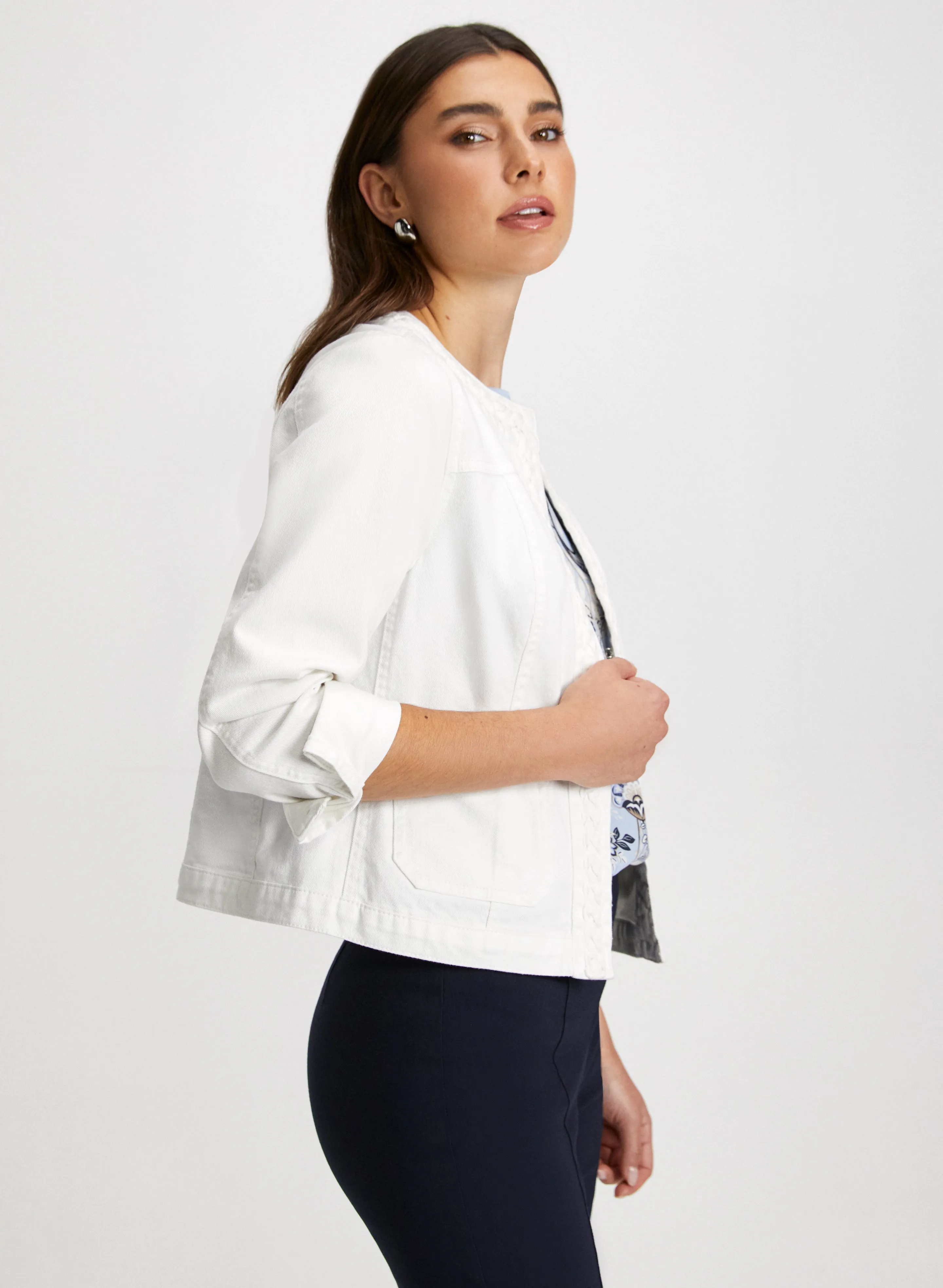 Braided Trim Denim Jacket sold by Laura product image thumbnail 3