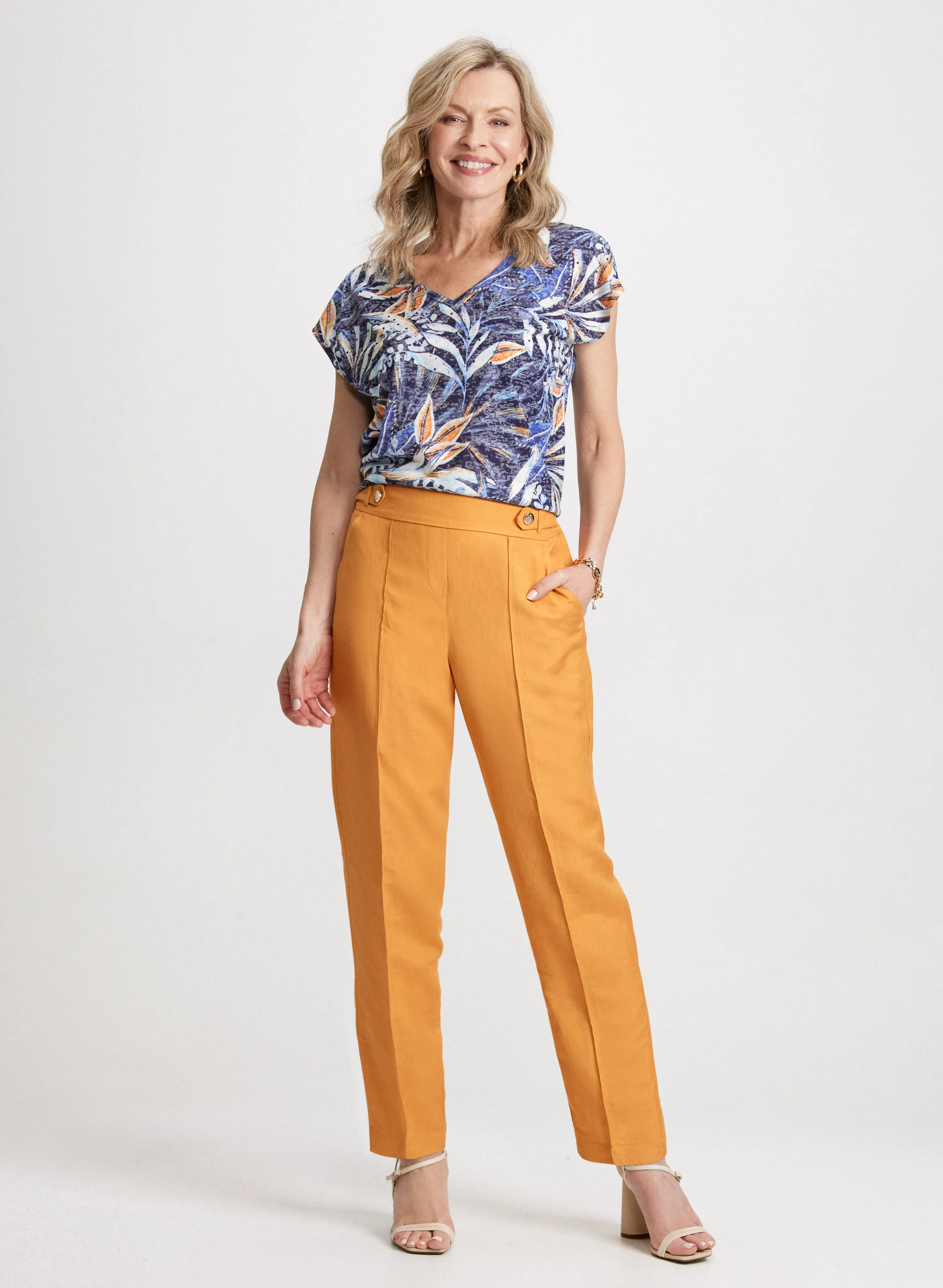 Tropical Burnout T-Shirt & Linen Pants sold by Laura