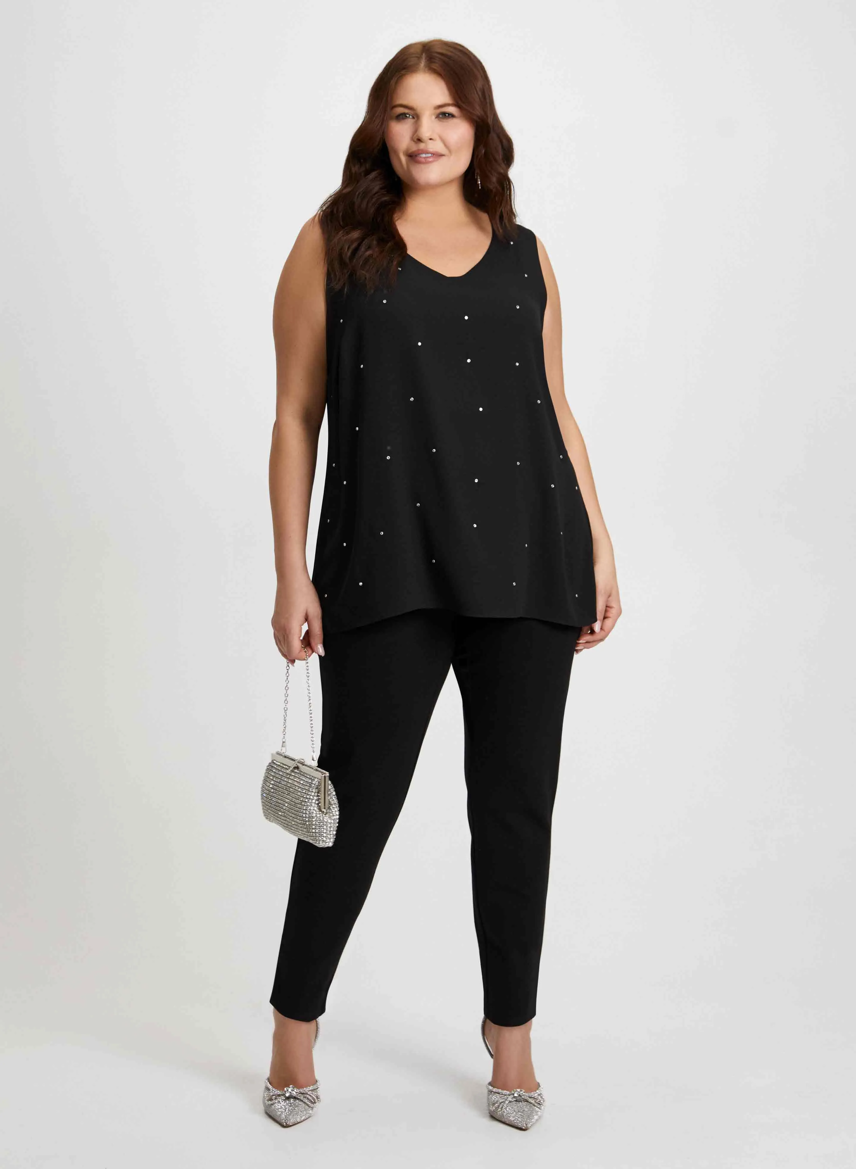 Rhinestone Embellished Top & Slim Leg Pants sold by Laura