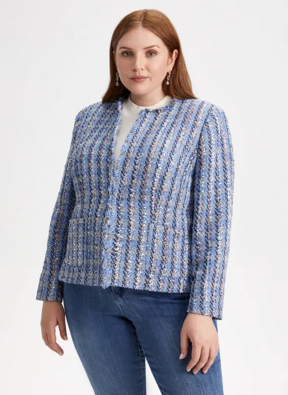 Fringe Detail Bouclé Jacket sold by Laura