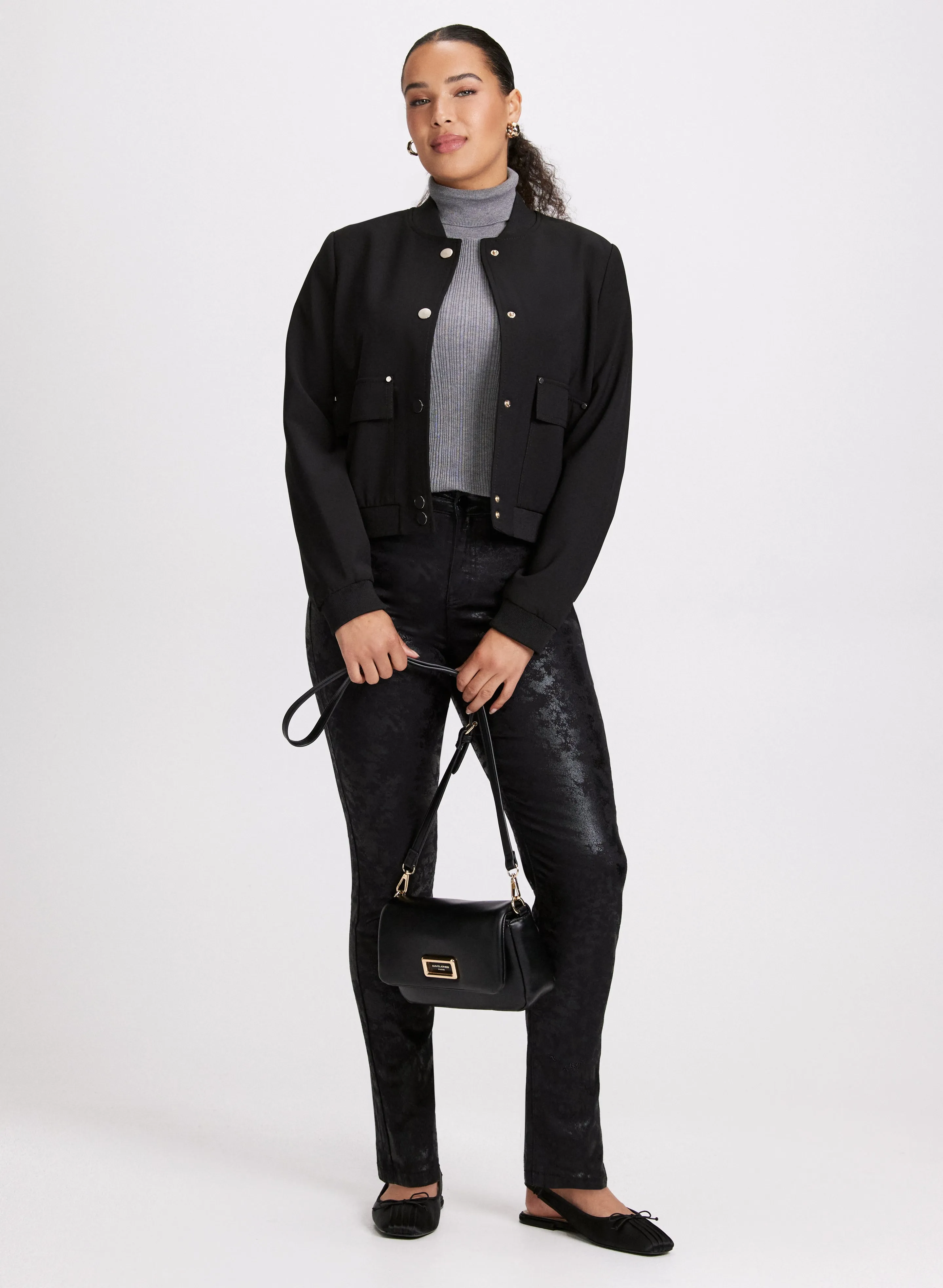 Twill Bomber Jacket & Cheetah Print Jeans sold by Laura