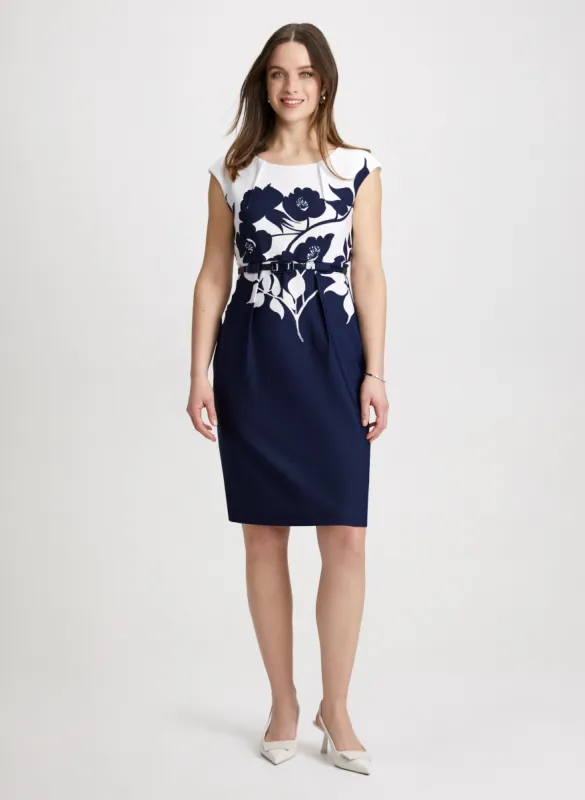 Floral Belted Sheath Dress sold by Laura