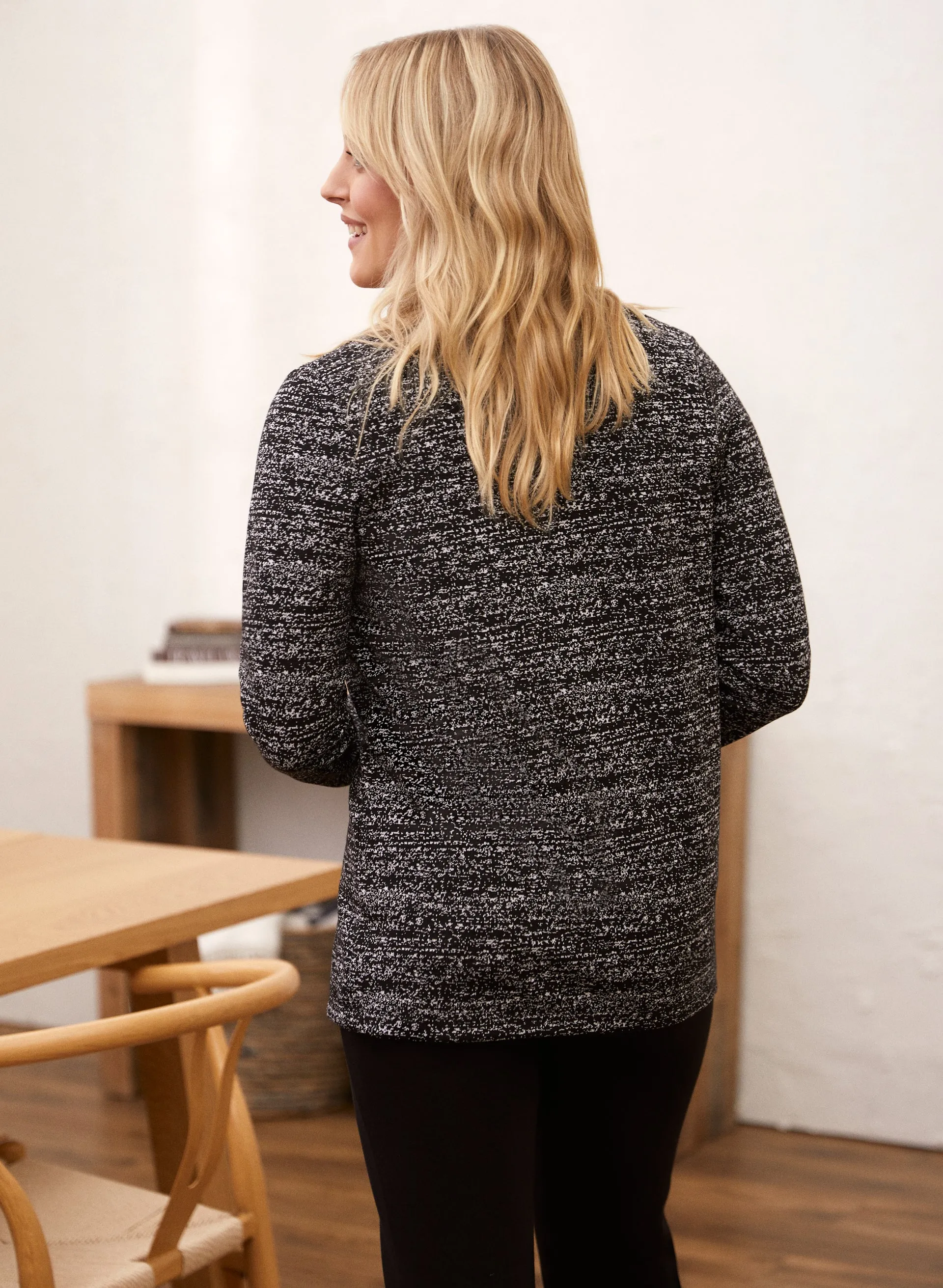 Tweed Print Open Front Jacket sold by Laura product image thumbnail 2