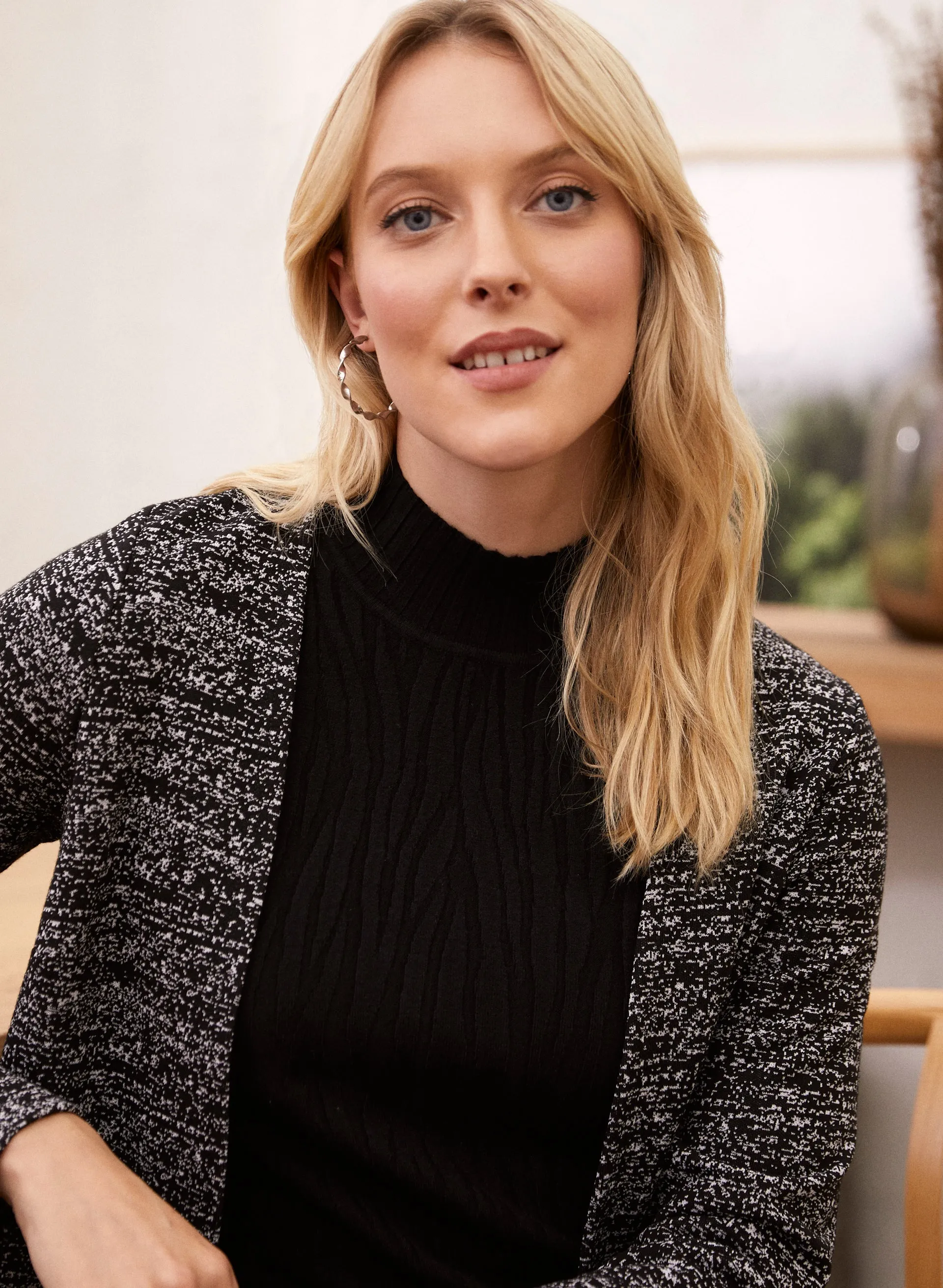 Tweed Print Open Front Jacket sold by Laura product image thumbnail 4