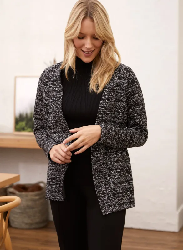 Tweed Print Open Front Jacket sold by Laura