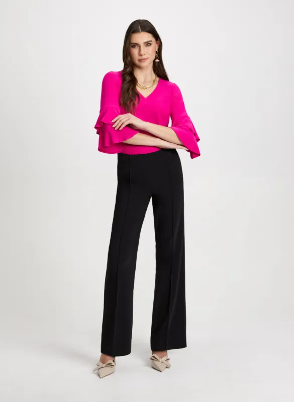 Ruffle Sleeve V-Neck Top & Wide Leg Pants sold by Laura