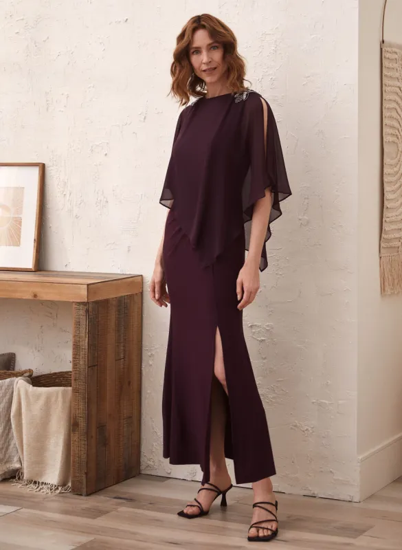 Sleeveless Dress & Chiffon Poncho Set sold by Laura