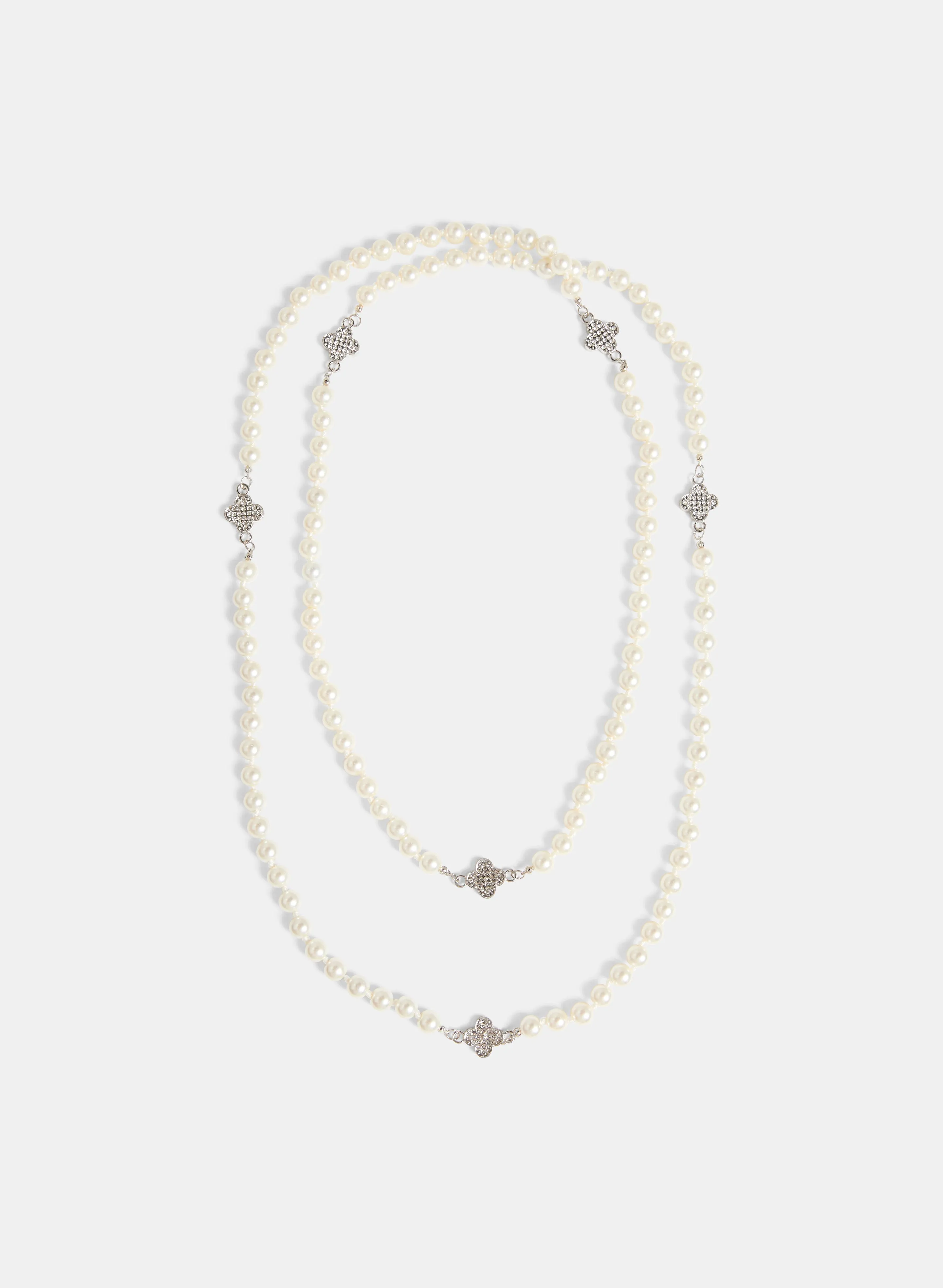 Crystal Clover Detail Necklace sold by Laura