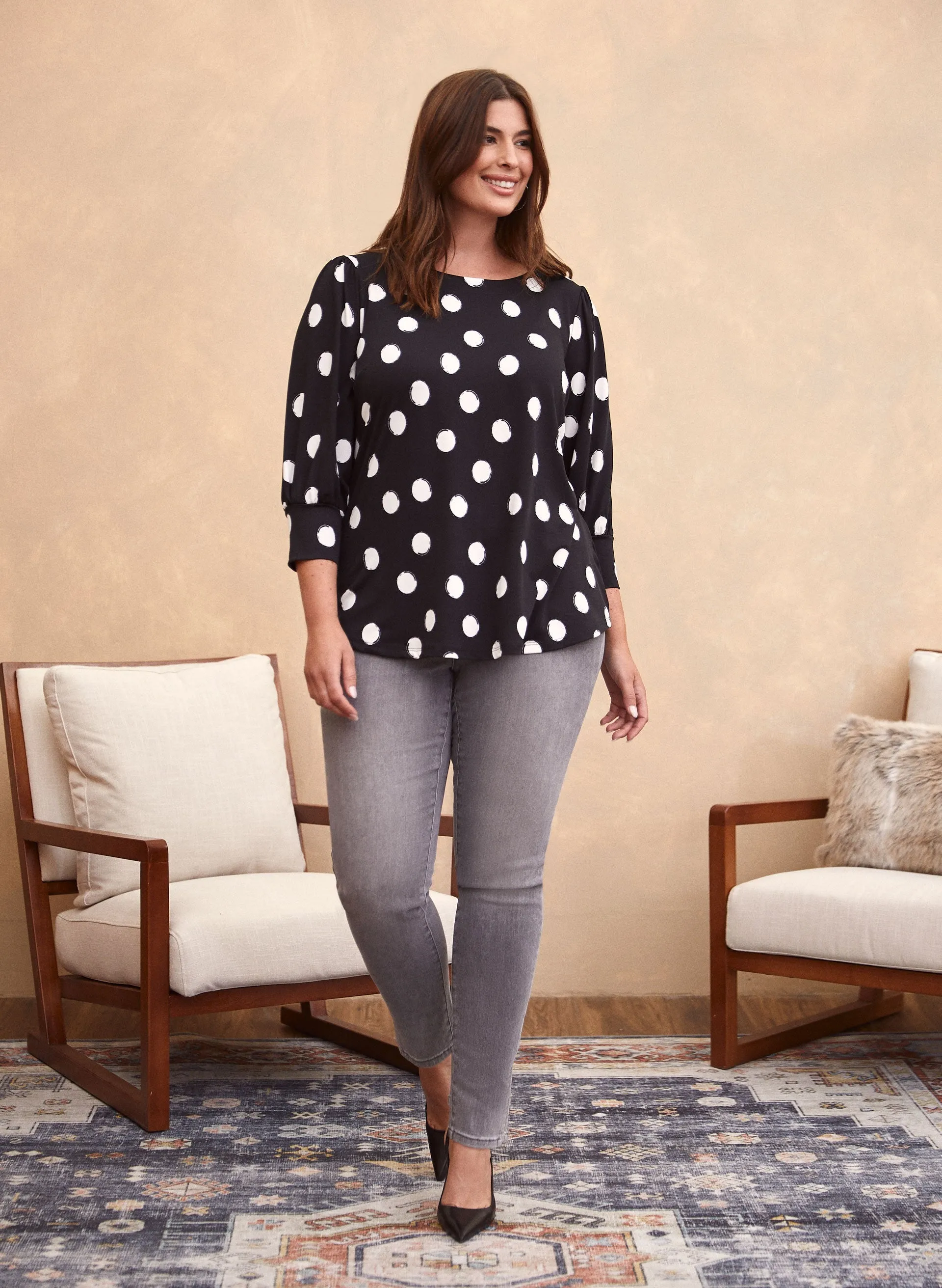 Polka Dot Print Top sold by Laura product image thumbnail 4