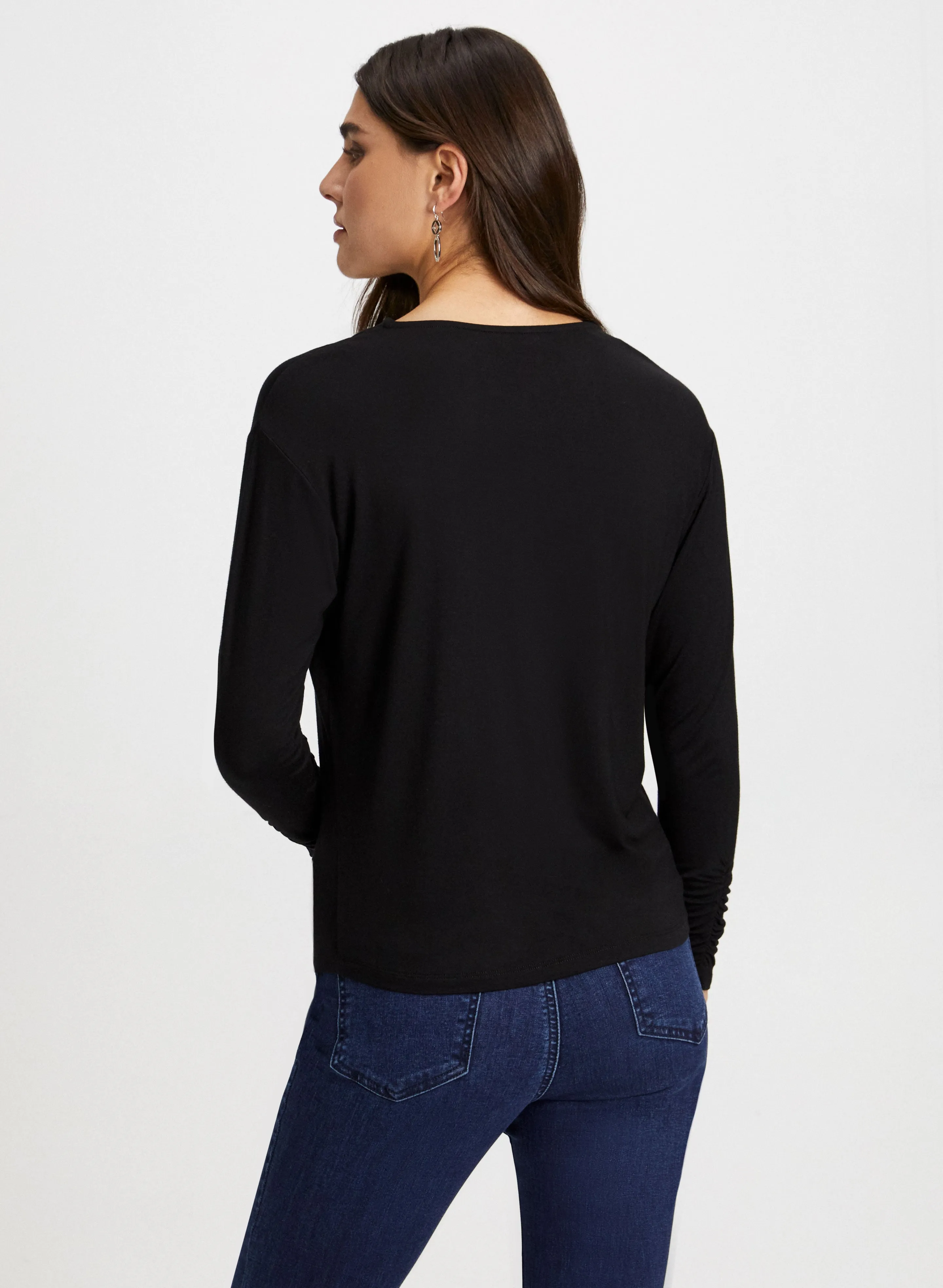 Rhinestone Detail Long Sleeve Tee sold by Laura product image thumbnail 4