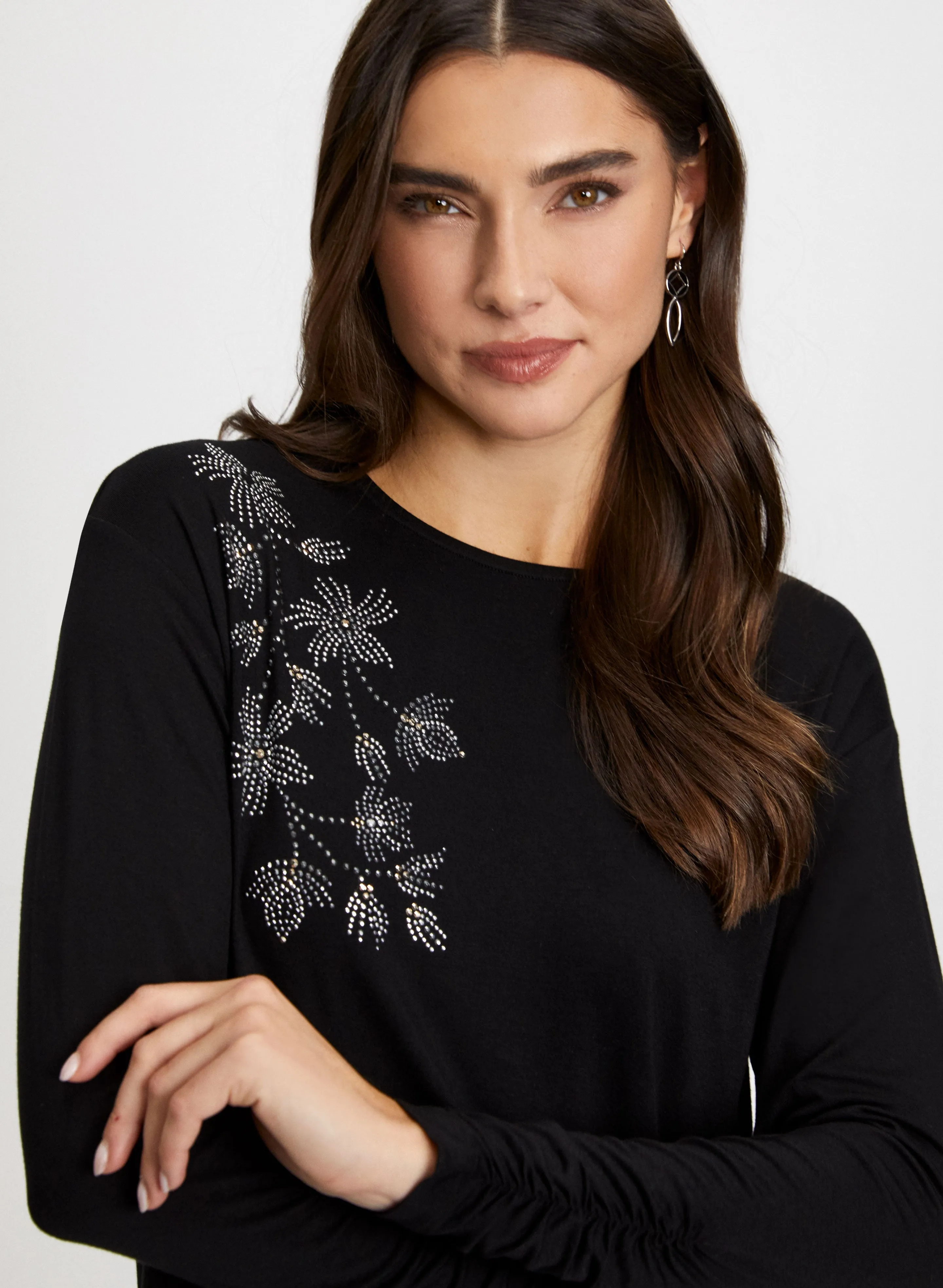 Rhinestone Detail Long Sleeve Tee sold by Laura product image thumbnail 2