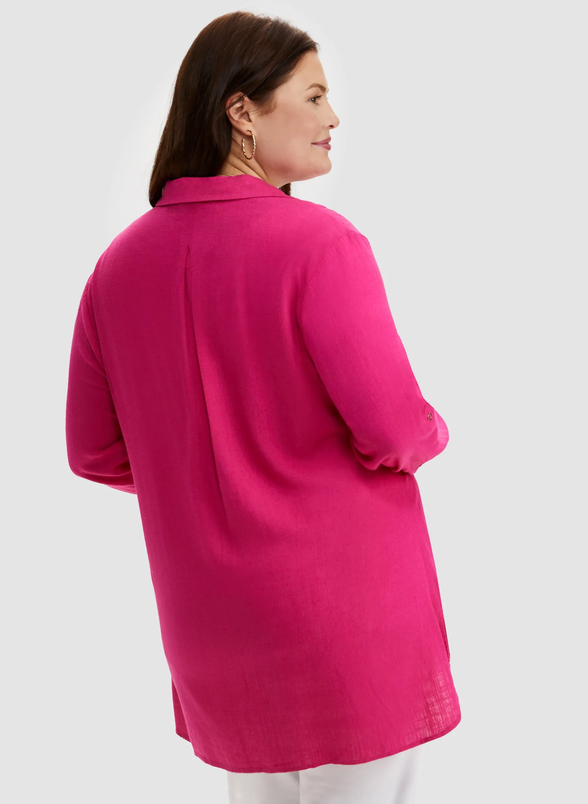 Roll-Up Sleeve Linen-Blend Blouse sold by Laura product image thumbnail 2